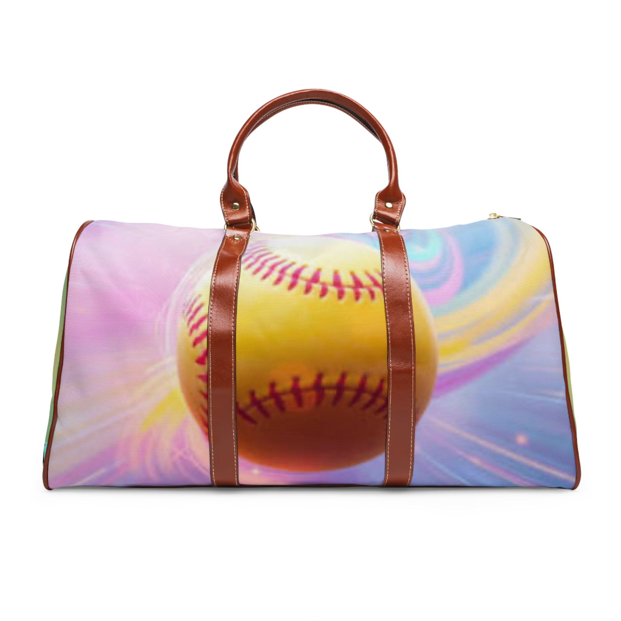 Colorful Softball Waterproof Travel Bag, Sports Gear, Weekend Getaway, Athlete Gift, Gym Bag, Vacation Accessory