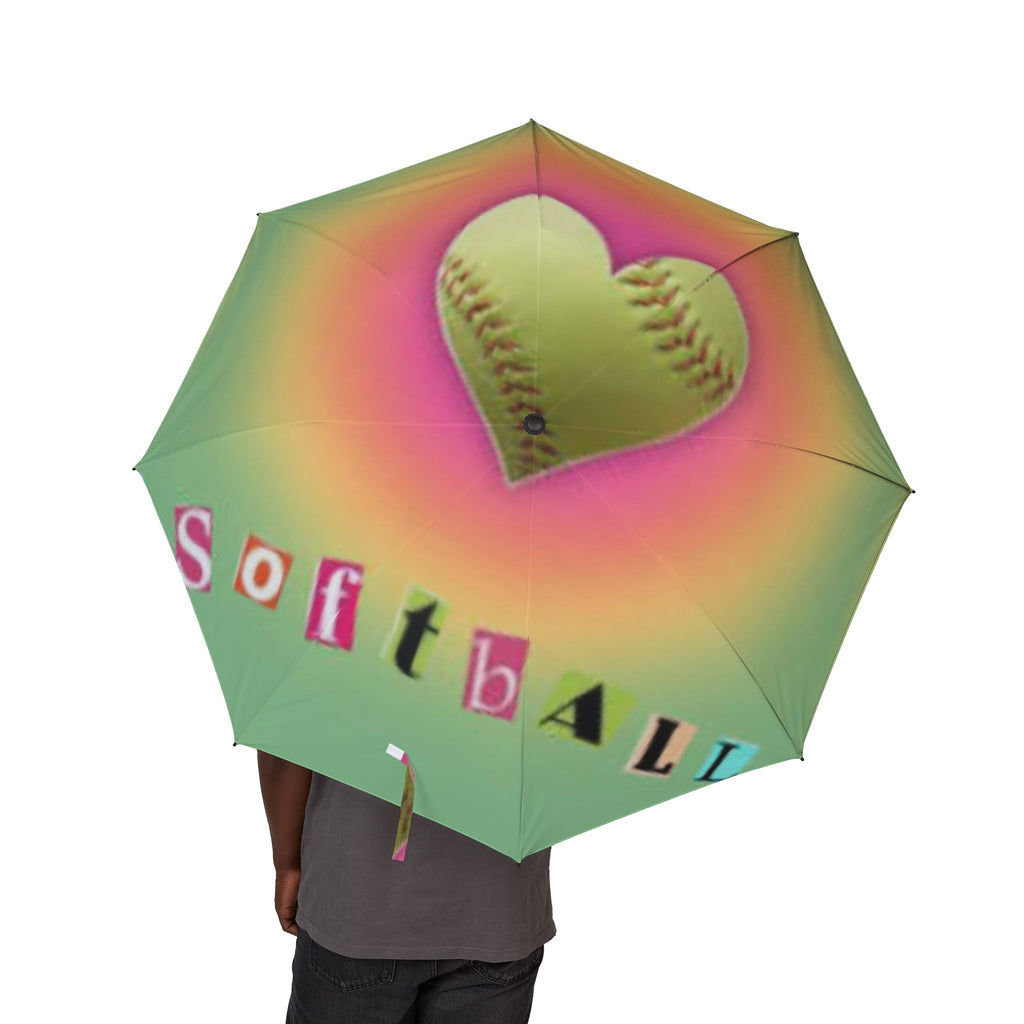 Colorful Heart Design Foldable Umbrella, Cute Umbrella, Travel Umbrella, Gift for Her, Rainy Day Essentials, Compact Umbrella