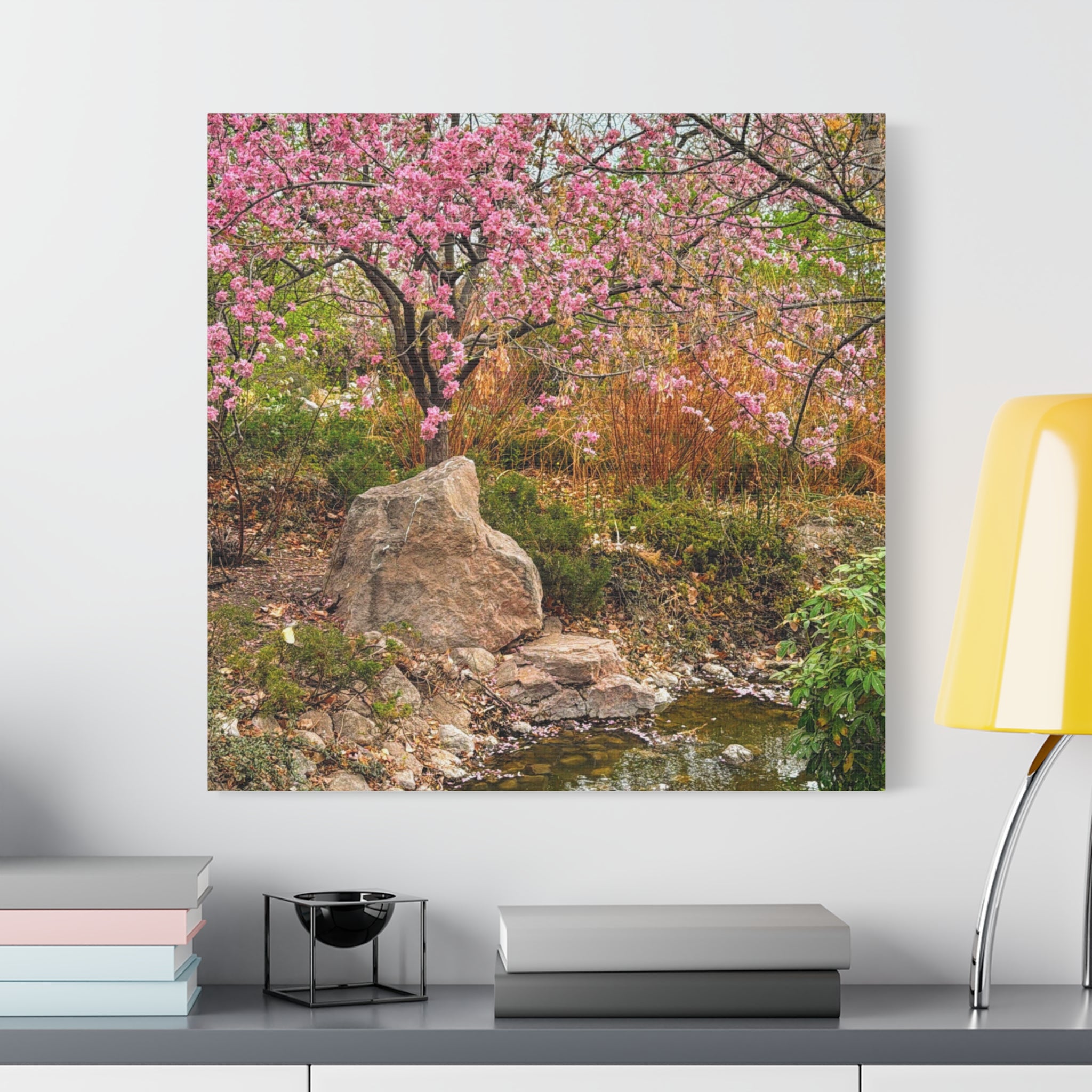 Canvas Wall Art, Pink Blossom Landscape Decor, Nature Photograph, Floral Print, Spring Home Decor, Gift for Nature Lovers