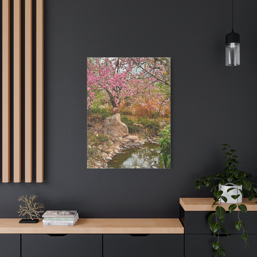Canvas Wall Art, Pink Blossom Landscape Decor, Nature Photograph, Floral Print, Spring Home Decor, Gift for Nature Lovers