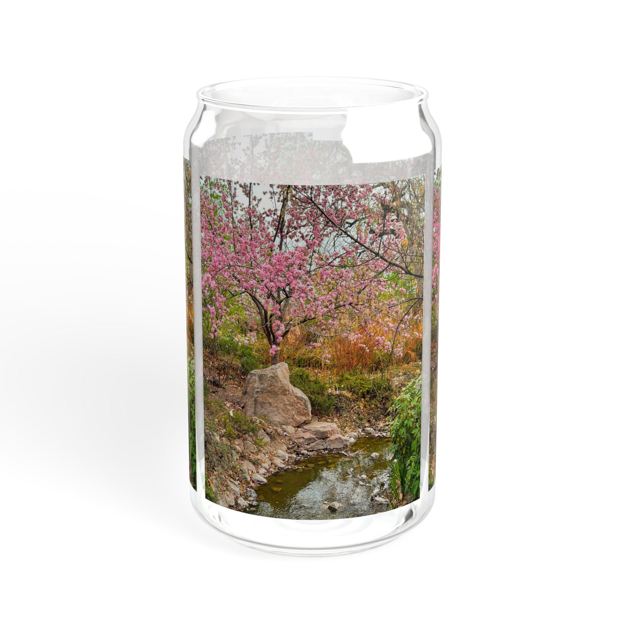 Nature-Inspired Sipper Glass with Bamboo Lid | Eco-Friendly Drinkware for Refreshing Beverages, Perfect for Summer, Picnics, and Gifts