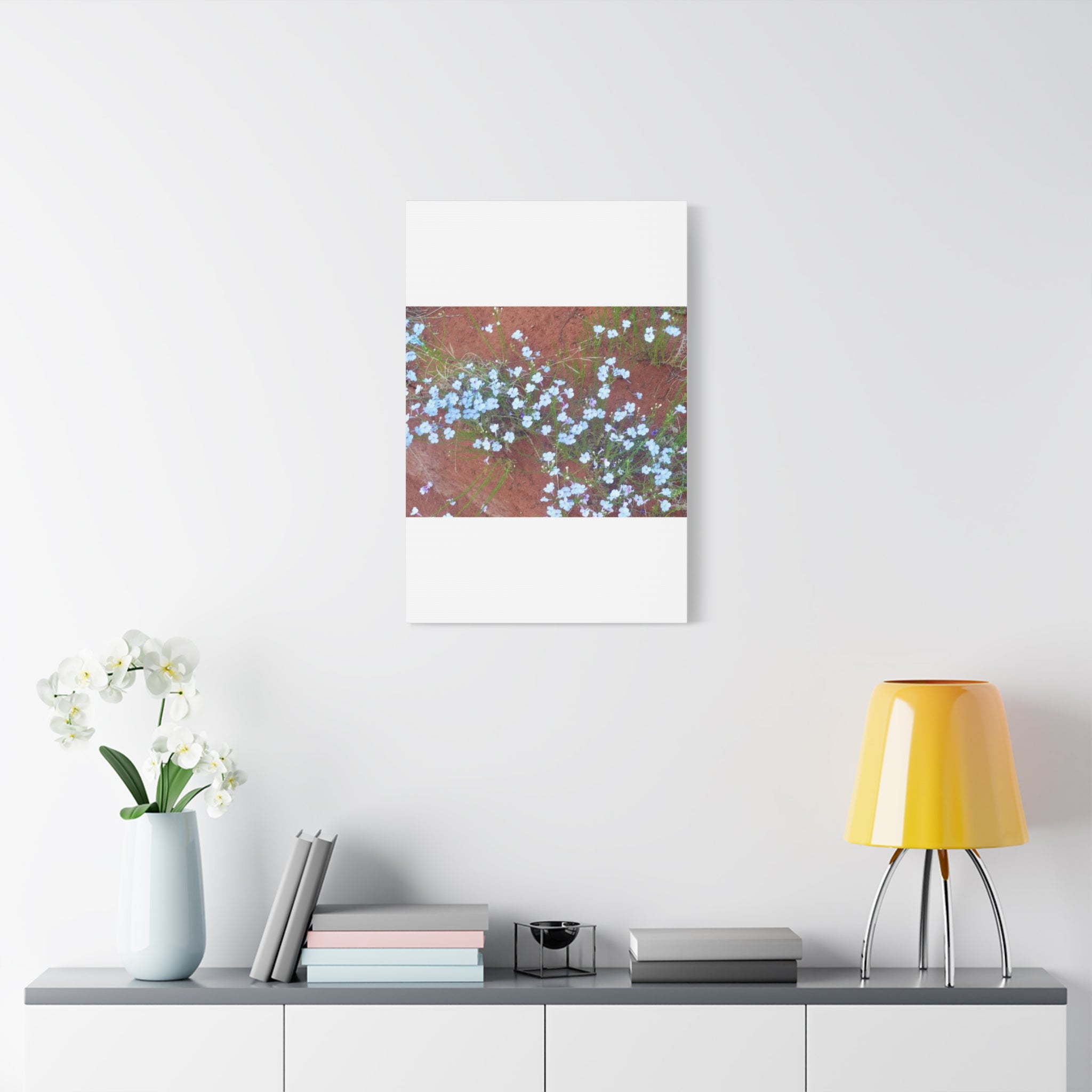 Botanical Wall Art, Flower Decor, Nature Canvas, Home Decoration, Blue Floral Print, Gift for Her, Art for Living Room