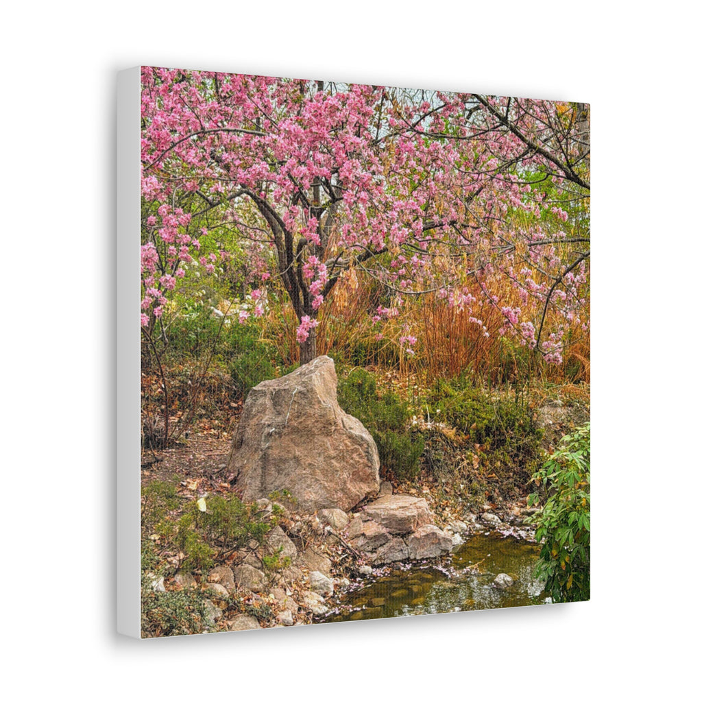 Canvas Wall Art, Pink Blossom Landscape Decor, Nature Photograph, Floral Print, Spring Home Decor, Gift for Nature Lovers