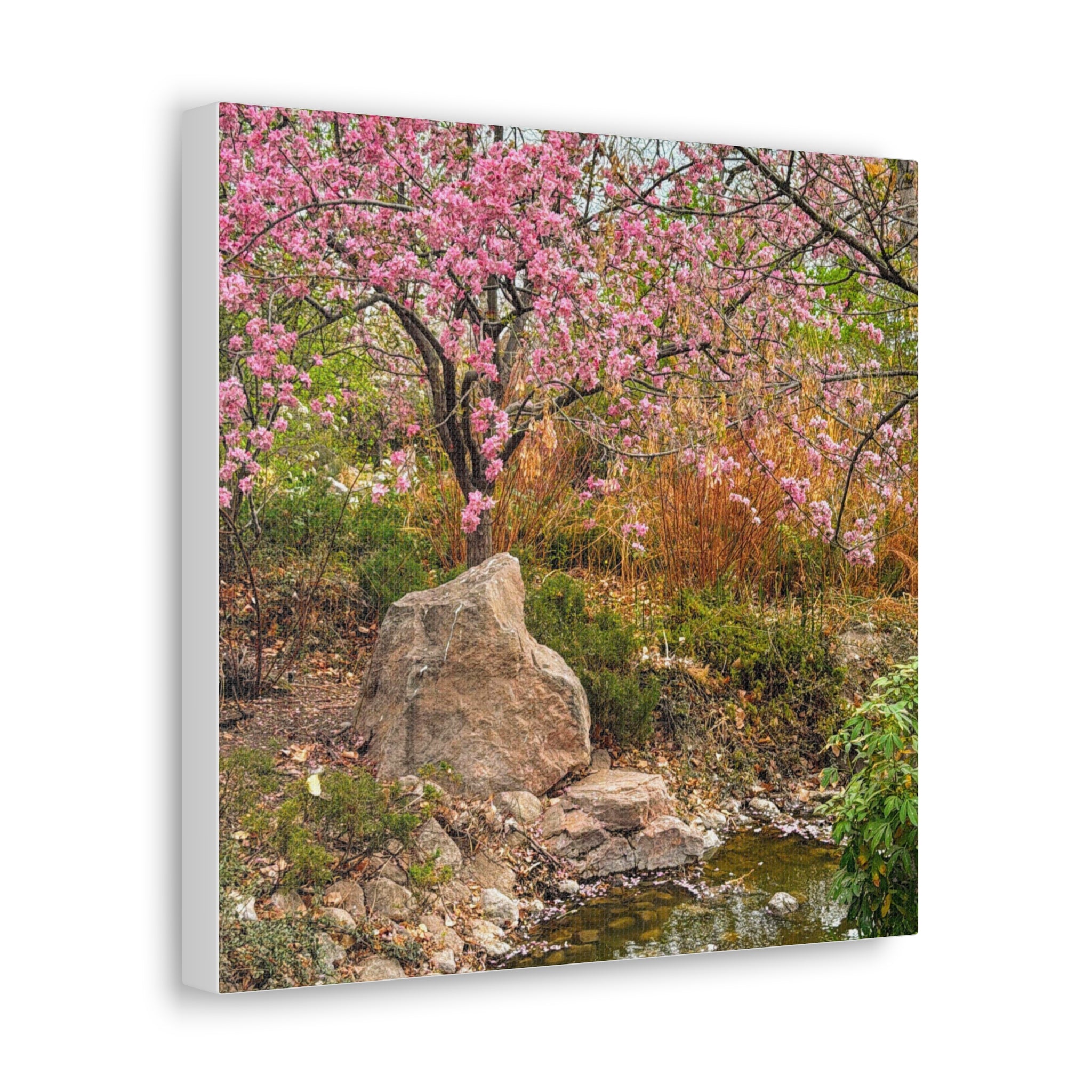 Canvas Wall Art, Pink Blossom Landscape Decor, Nature Photograph, Floral Print, Spring Home Decor, Gift for Nature Lovers