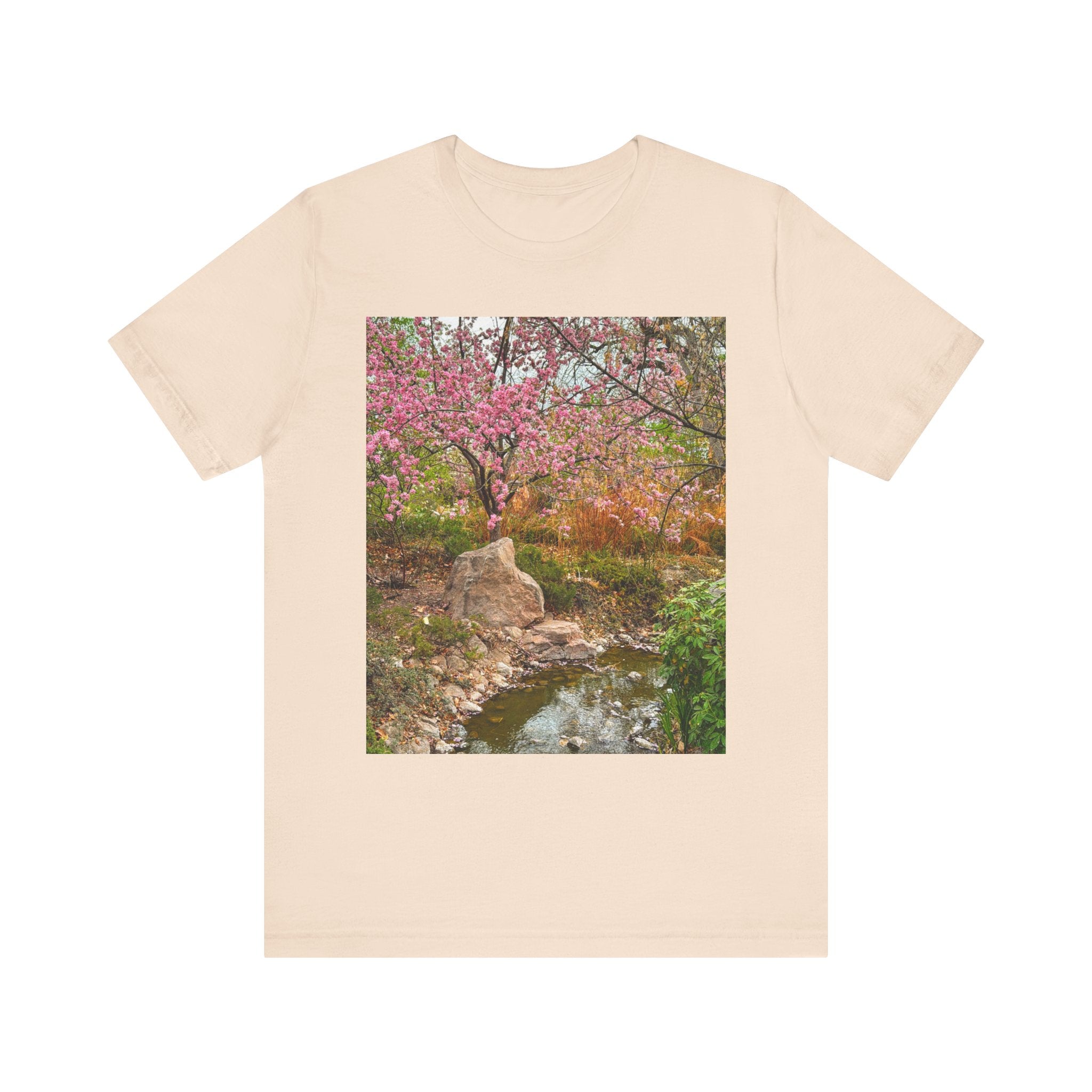 Serene Nature Print Tee, Botanical Shirt, Spring Fashion, Casual Outfit, Eco-Friendly Gift, Outdoor Lover's Wear