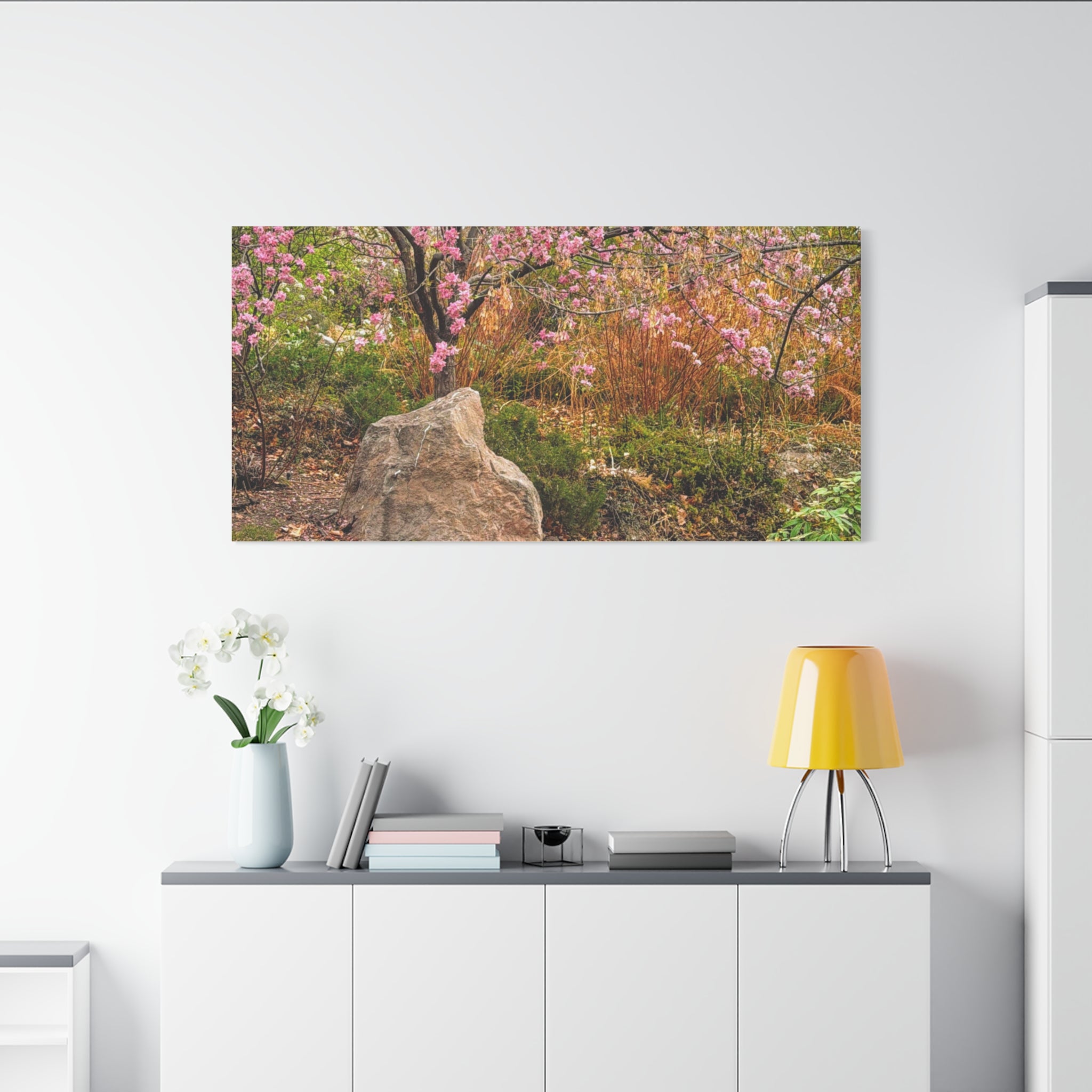 Canvas Wall Art, Pink Blossom Landscape Decor, Nature Photograph, Floral Print, Spring Home Decor, Gift for Nature Lovers