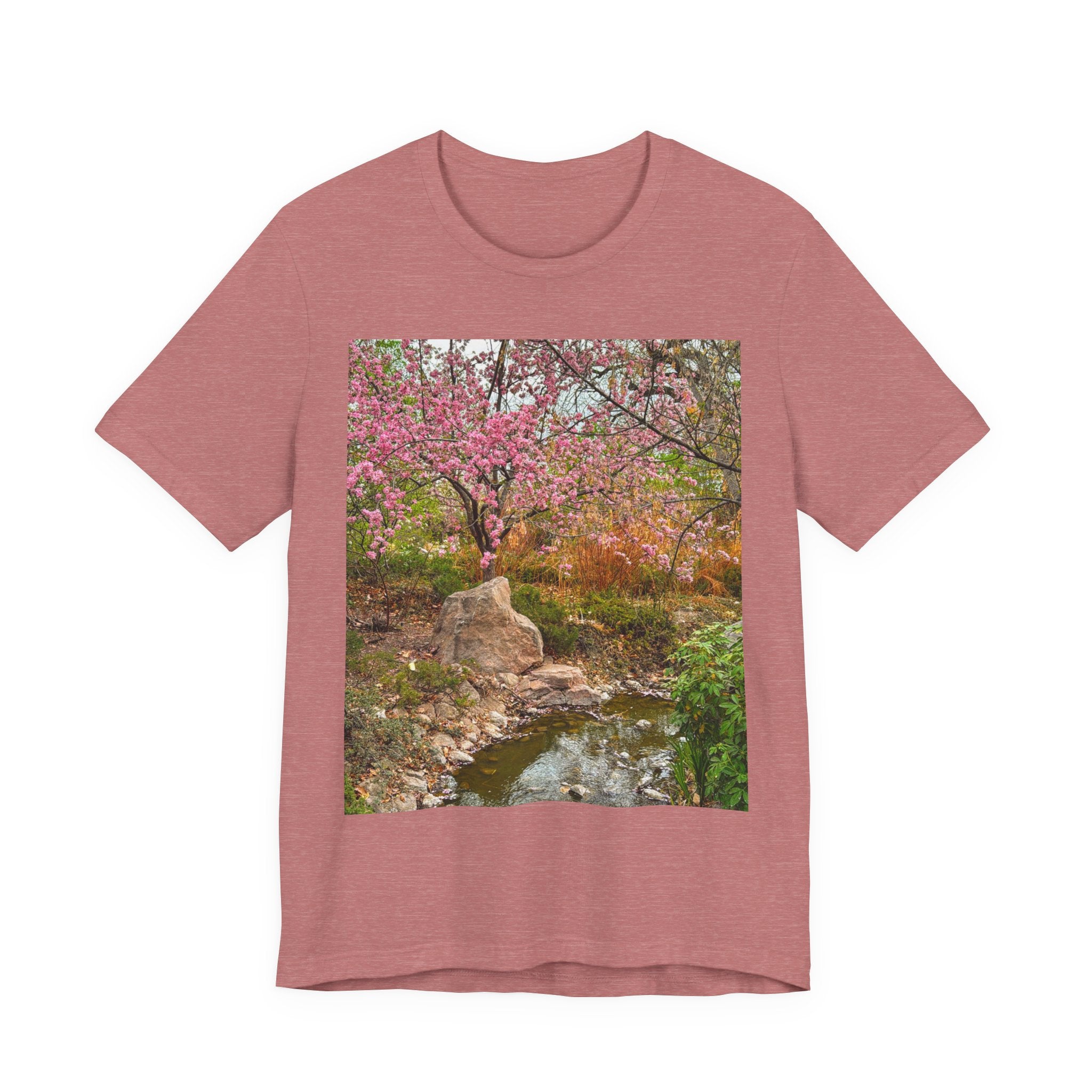 Serene Nature Print Tee, Botanical Shirt, Spring Fashion, Casual Outfit, Eco-Friendly Gift, Outdoor Lover's Wear