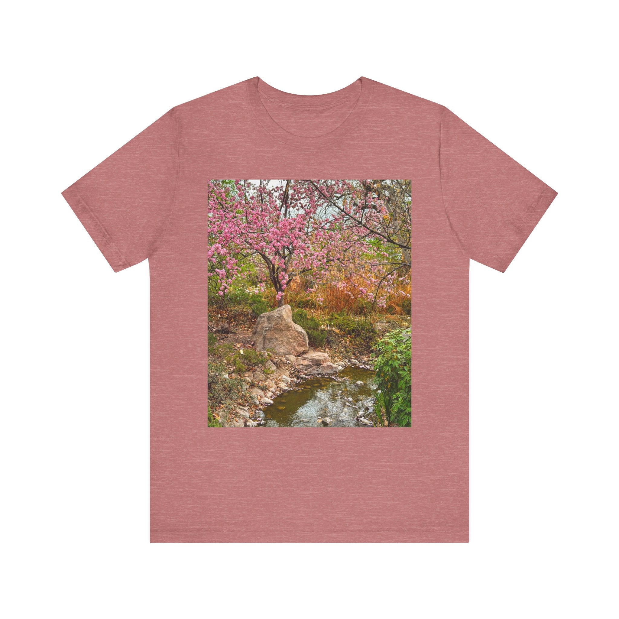 Serene Nature Print Tee, Botanical Shirt, Spring Fashion, Casual Outfit, Eco-Friendly Gift, Outdoor Lover's Wear
