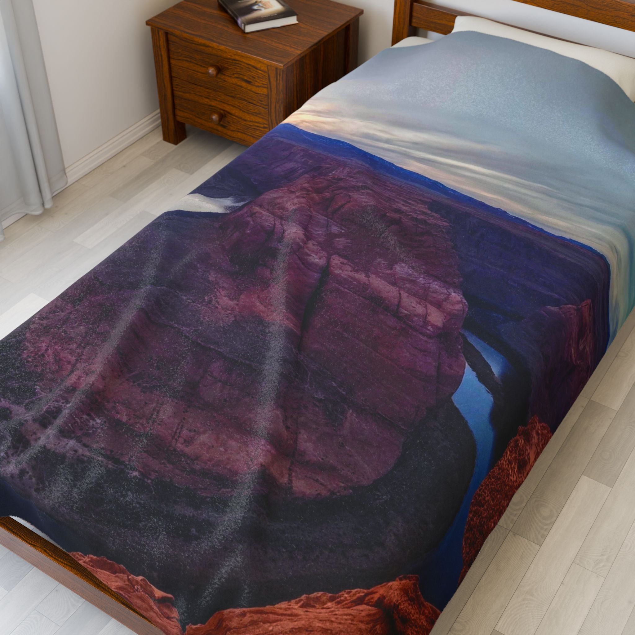 Scenic Velveteen Plush Blanket - Cozy Throw, Perfect Gift for Outdoor Lovers, Home Decor, Camping, Adventure, Sunset Vibe