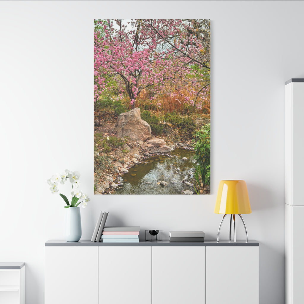 Canvas Wall Art, Pink Blossom Landscape Decor, Nature Photograph, Floral Print, Spring Home Decor, Gift for Nature Lovers