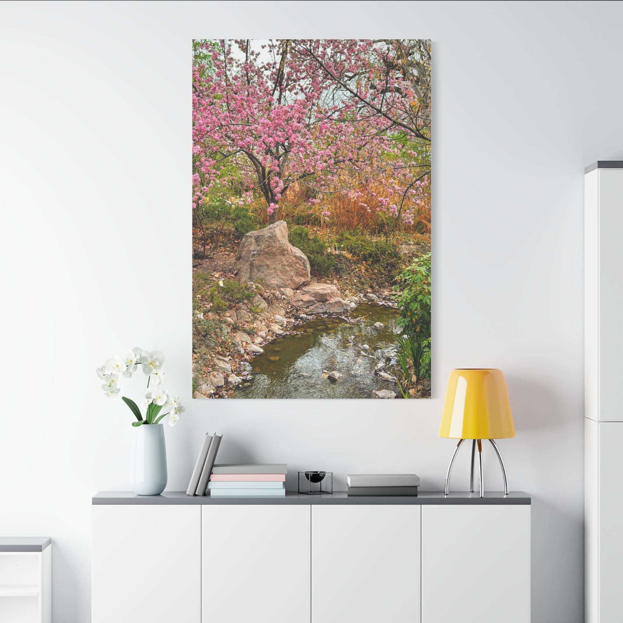 Canvas Wall Art, Pink Blossom Landscape Decor, Nature Photograph, Floral Print, Spring Home Decor, Gift for Nature Lovers