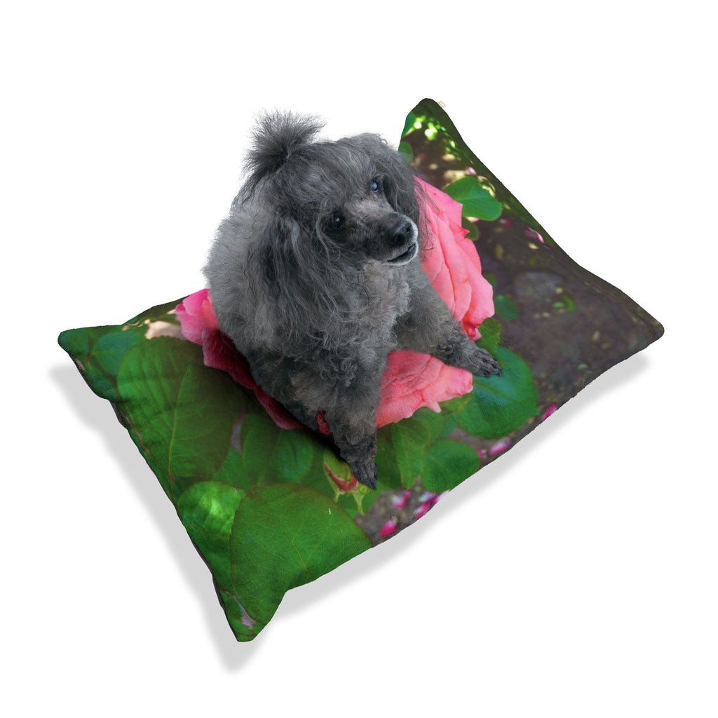 Floral Pet Bed, Cozy Dog Bed, Cat Bed with Rose Design, Pet Sleep Cushion, Stylish Pet Furniture