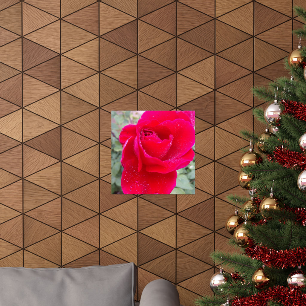 Vibrant Floral Matte Poster, Home Decor, Wall Art, Gift for Her, Red Rose Print, Botanical Wall Art, Romantic Decoration