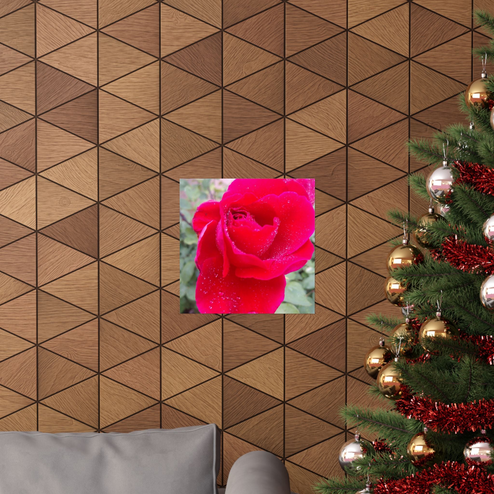 Vibrant Floral Matte Poster, Home Decor, Wall Art, Gift for Her, Red Rose Print, Botanical Wall Art, Romantic Decoration