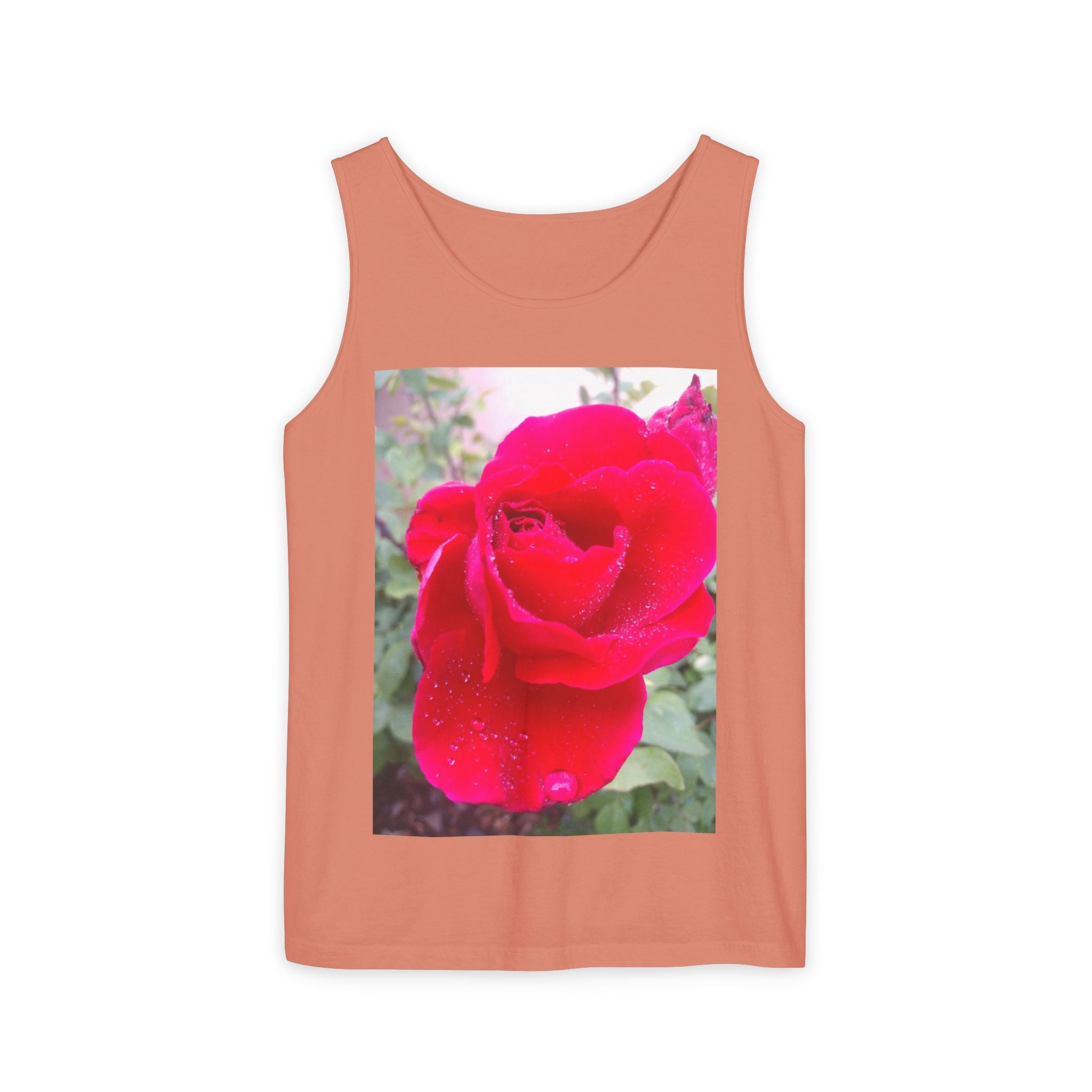 Rose Print Unisex Tank Top, Floral Graphic Tee, Summer Fashion, Beachwear, Gift for Her, Casual Outfit
