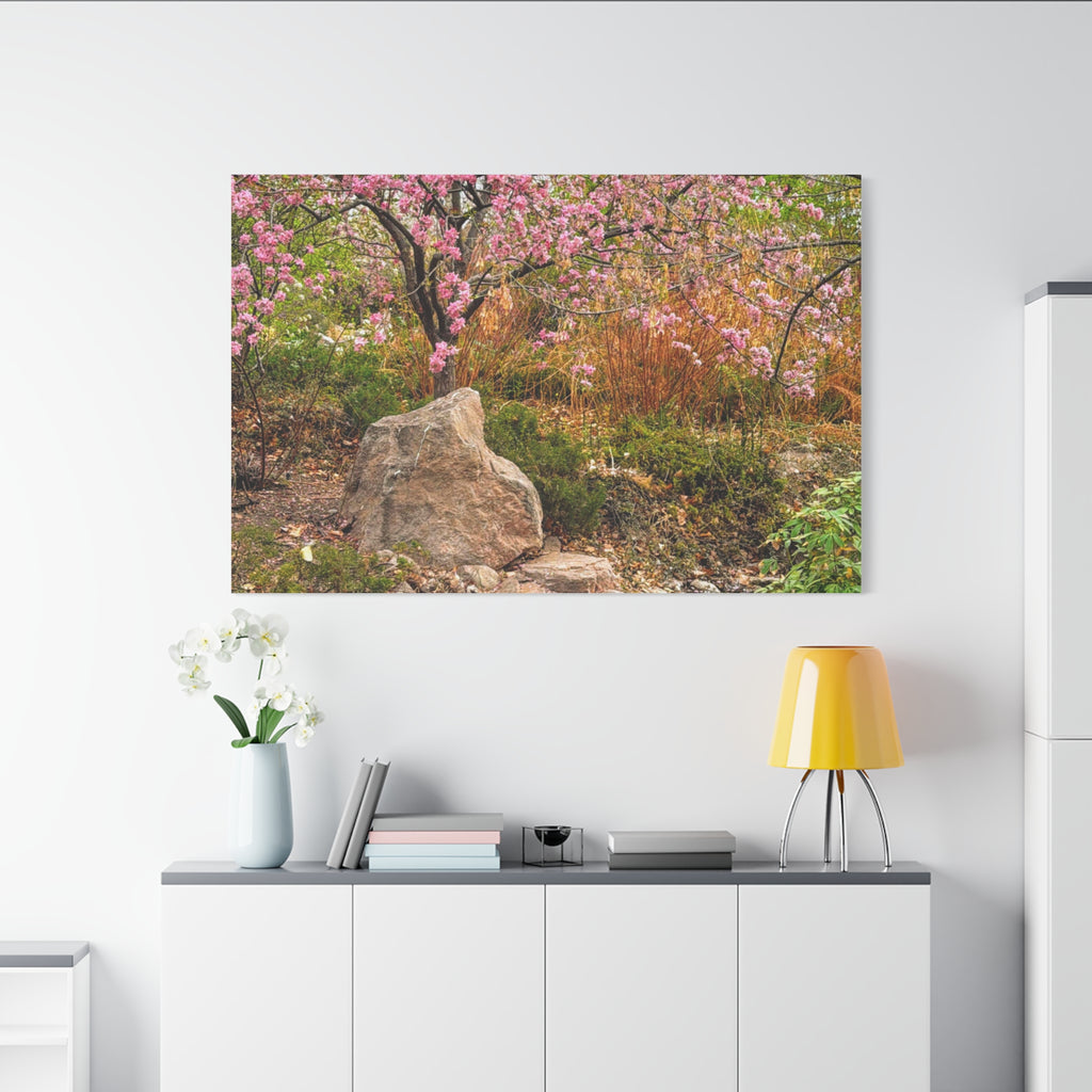 Canvas Wall Art, Pink Blossom Landscape Decor, Nature Photograph, Floral Print, Spring Home Decor, Gift for Nature Lovers