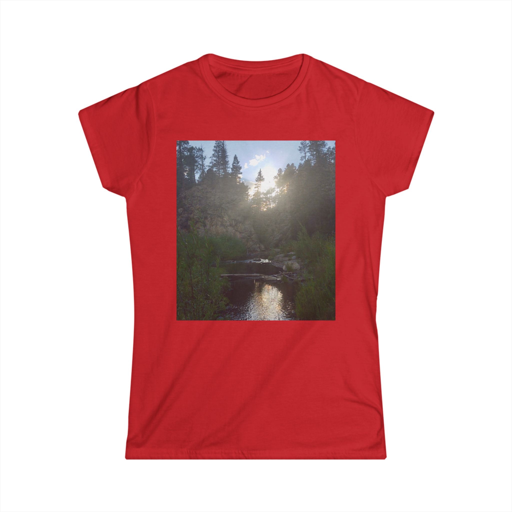Nature-Inspired Women's Softstyle Tee, Outdoor T-Shirt, Relaxed Fit Top, Gift for Nature Lovers, Hiking Apparel, Casual Wear