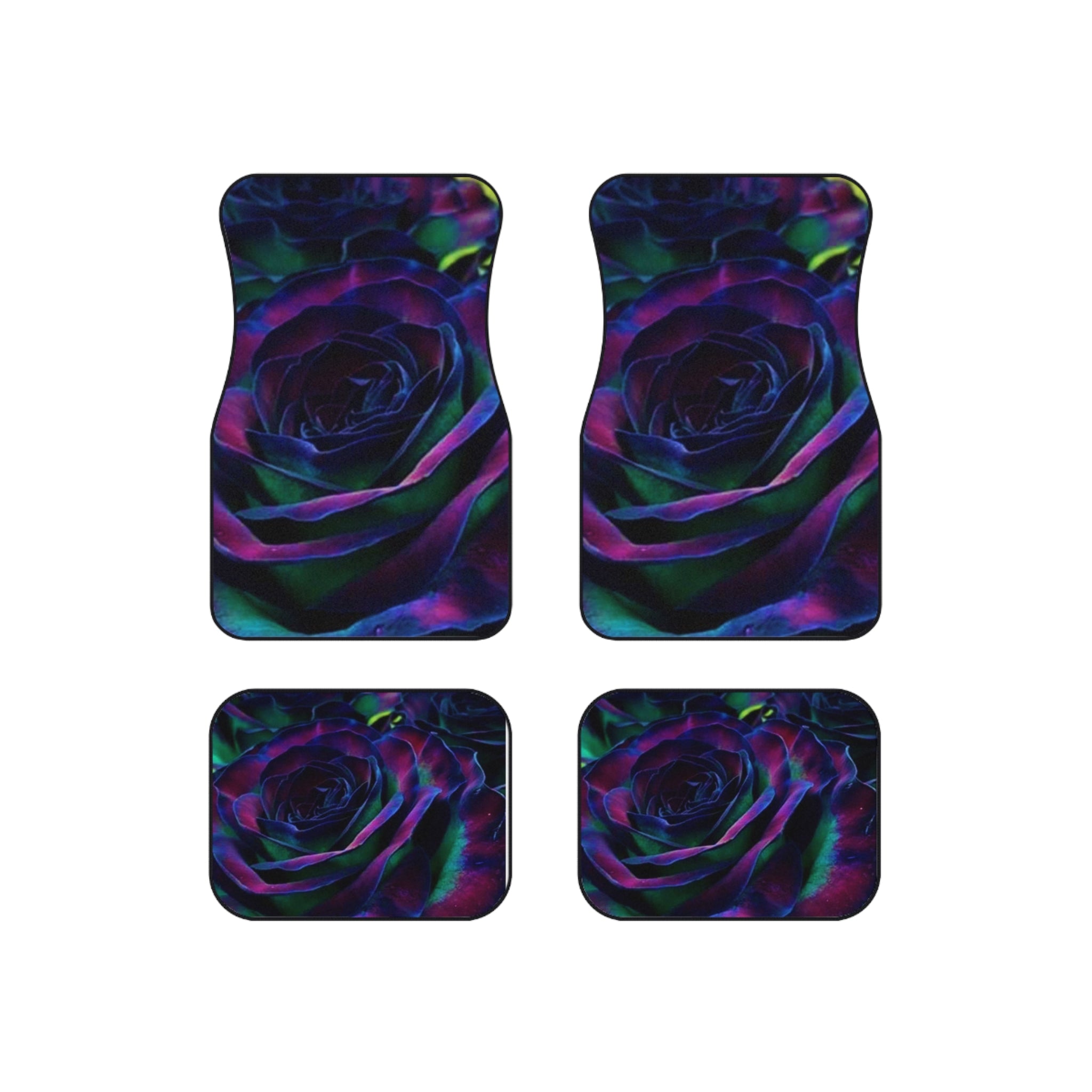 Elegant Floral Car Mats Set - Stylish Floor Mats, Car Accessories, Gift for Her, Rose Design, Home Décor, Personalized Car