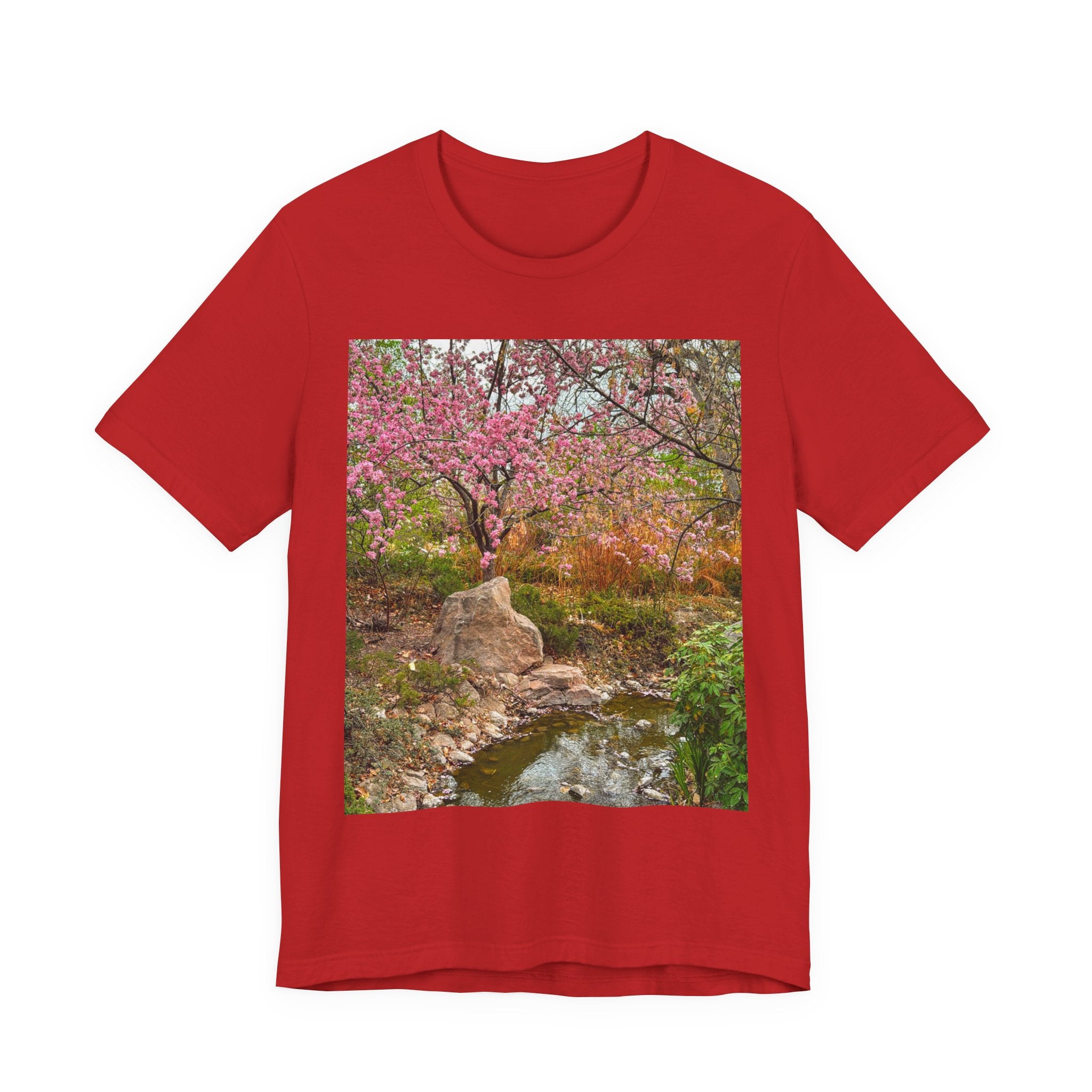 Serene Nature Print Tee, Botanical Shirt, Spring Fashion, Casual Outfit, Eco-Friendly Gift, Outdoor Lover's Wear