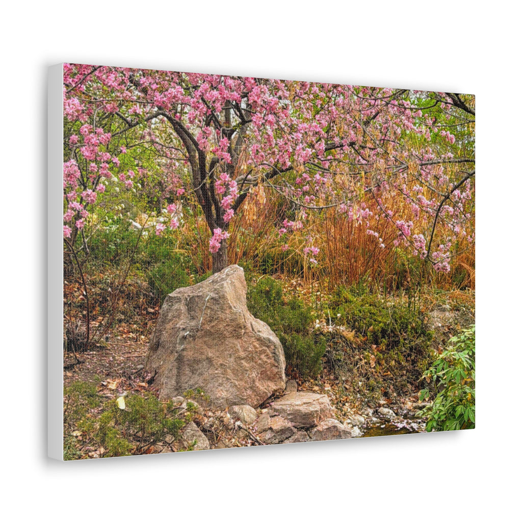 Canvas Wall Art, Pink Blossom Landscape Decor, Nature Photograph, Floral Print, Spring Home Decor, Gift for Nature Lovers