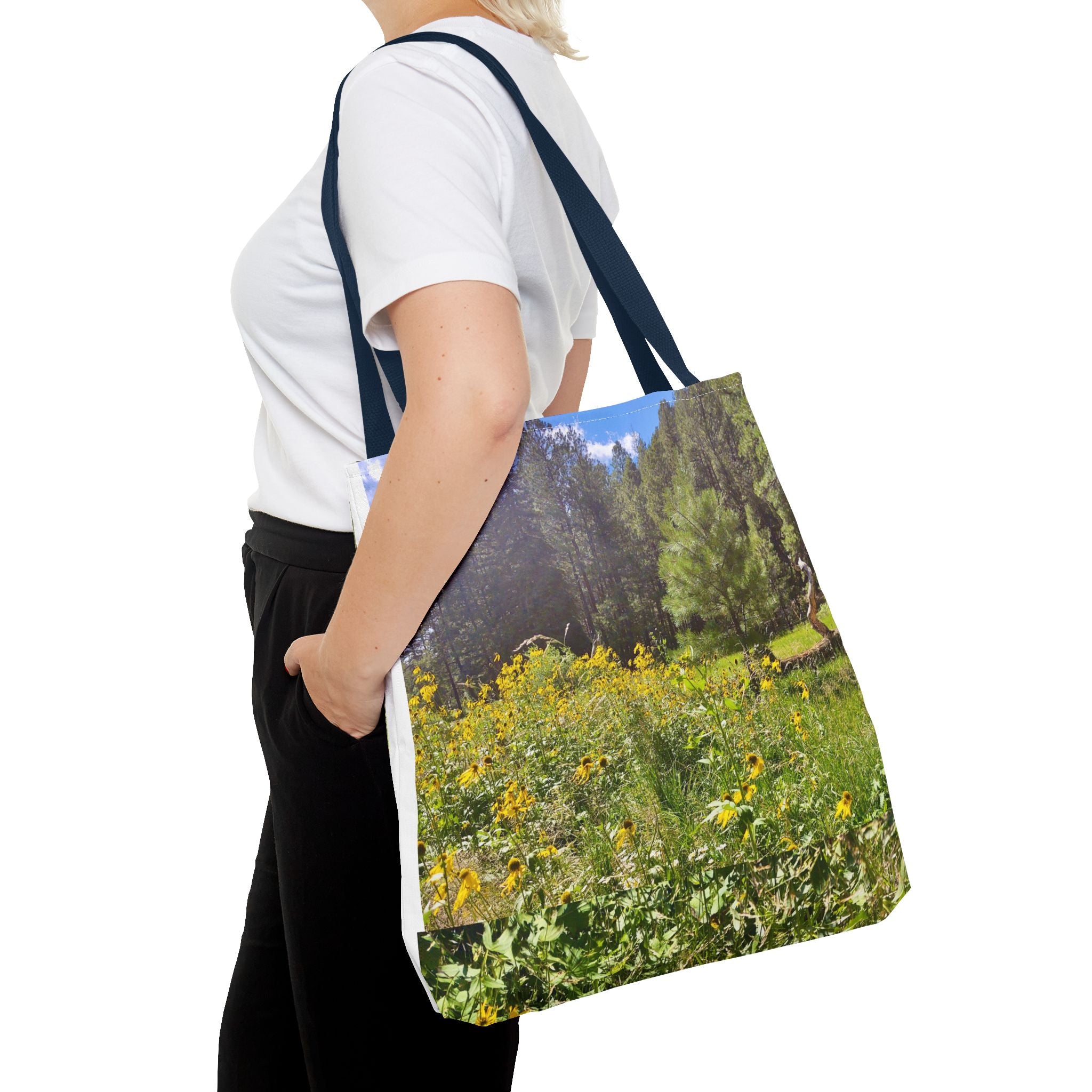 Nature-Inspired Tote Bag, Eco-Friendly Shopping Bag, Flower Print Purse, Gift for Nature Lovers, Summer Picnic Carrier