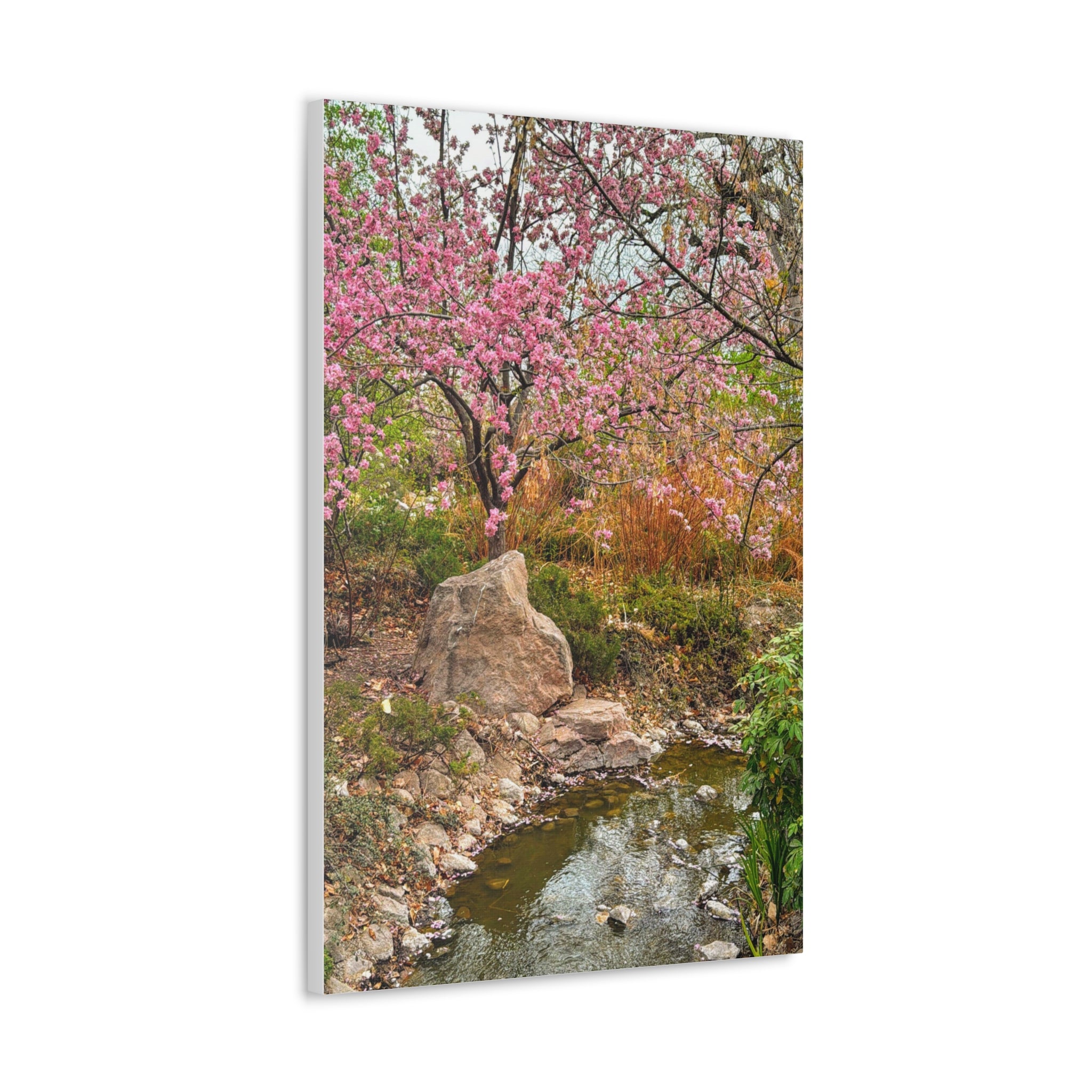 Canvas Wall Art, Pink Blossom Landscape Decor, Nature Photograph, Floral Print, Spring Home Decor, Gift for Nature Lovers