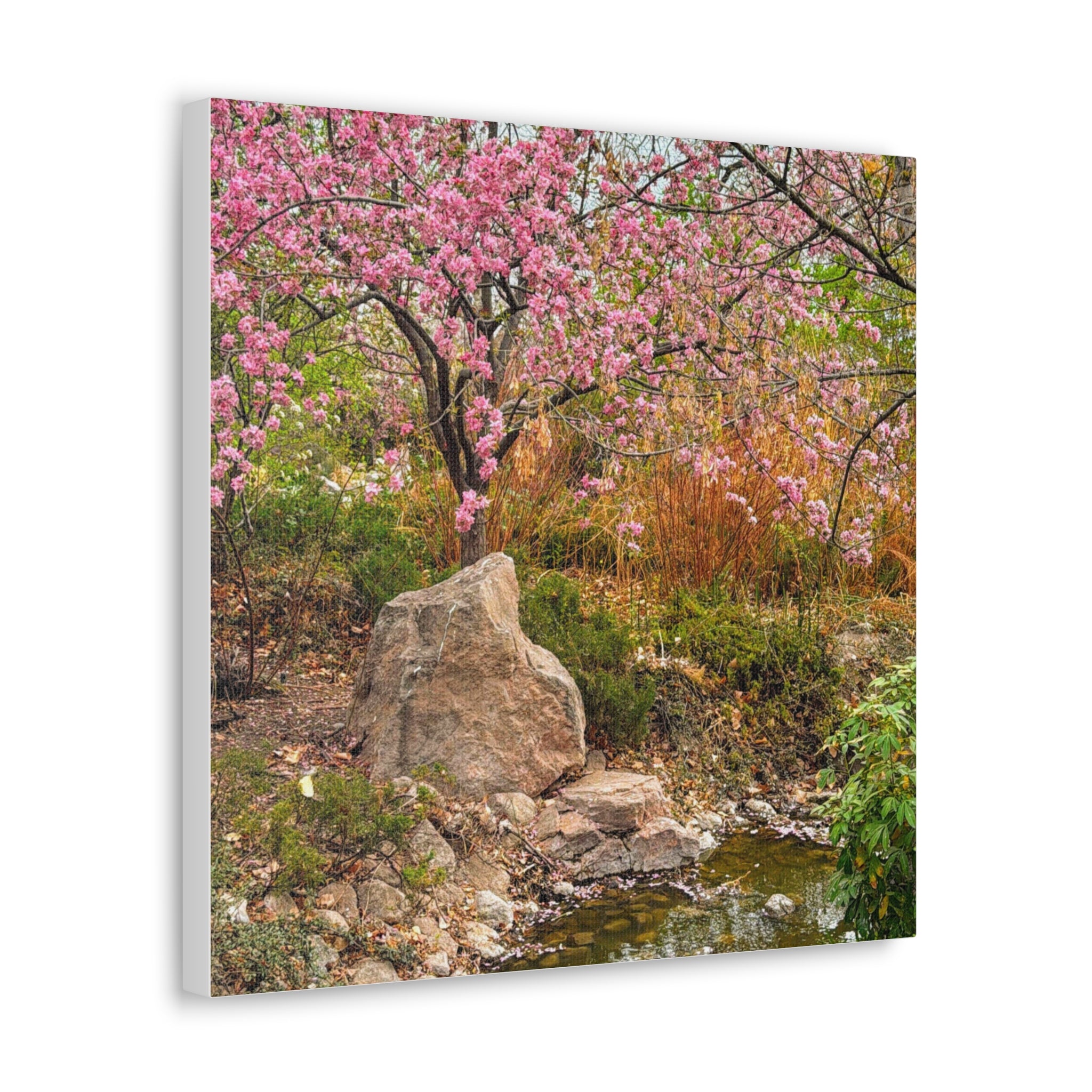 Canvas Wall Art, Pink Blossom Landscape Decor, Nature Photograph, Floral Print, Spring Home Decor, Gift for Nature Lovers
