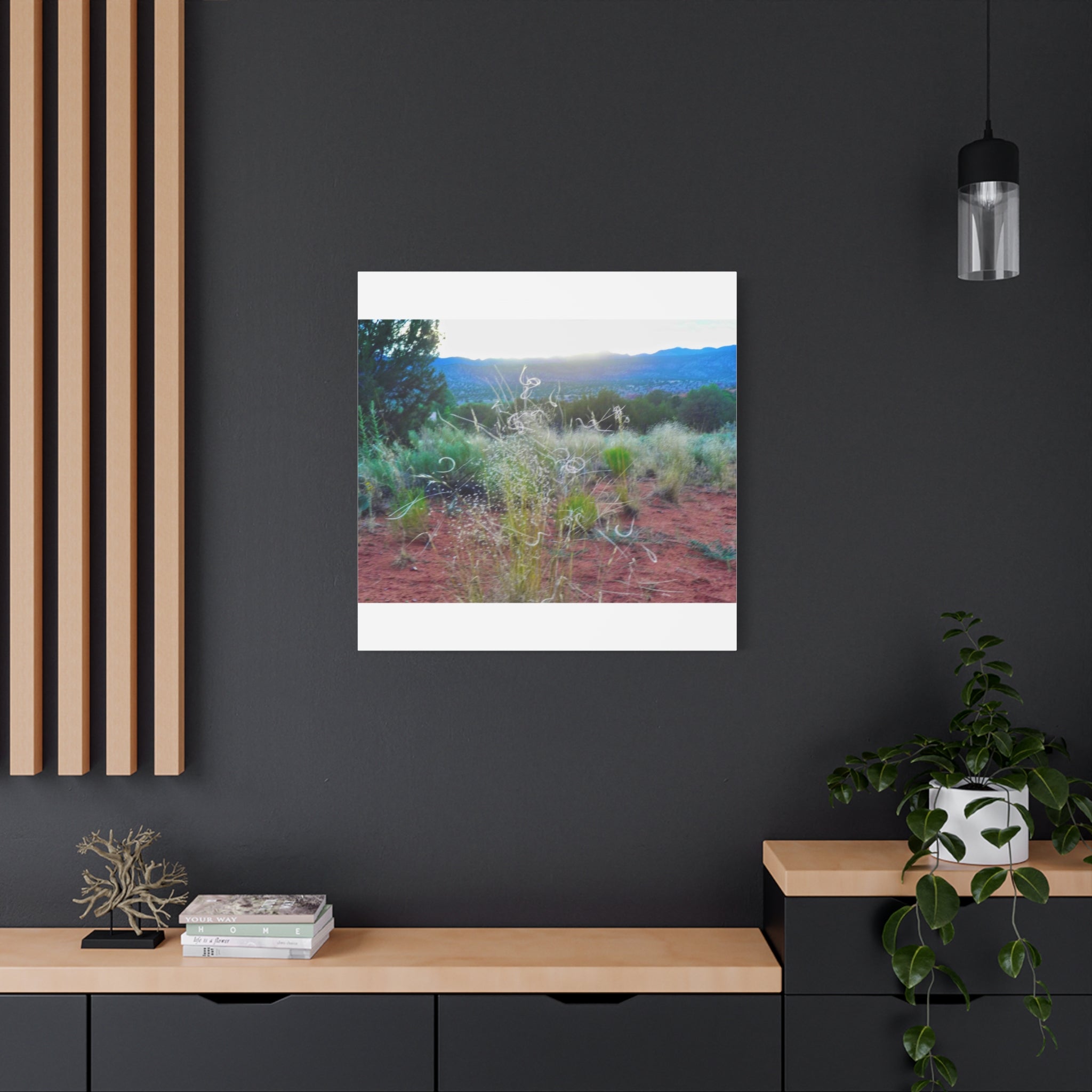 Serene Desert Landscape Canvas Print, Nature Wall Art, Home Decor, Gift for Nature Lovers, Rustic Art for Living Room, Boho Decor