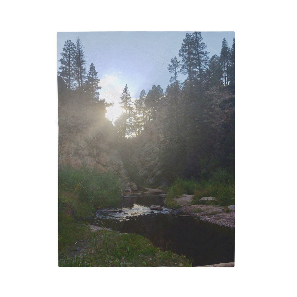 Cozy Nature Scene Velveteen Plush Blanket, Soft Throw Blanket, Warm Home Decor, Gift for Nature Lovers, Camping Blanket, Outdoor Blanket