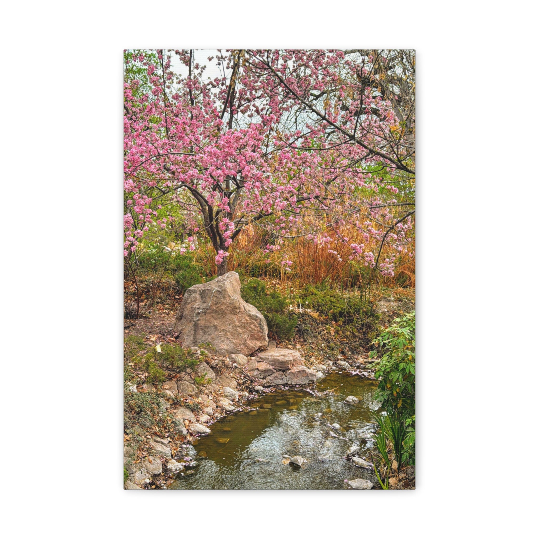 Canvas Wall Art, Pink Blossom Landscape Decor, Nature Photograph, Floral Print, Spring Home Decor, Gift for Nature Lovers