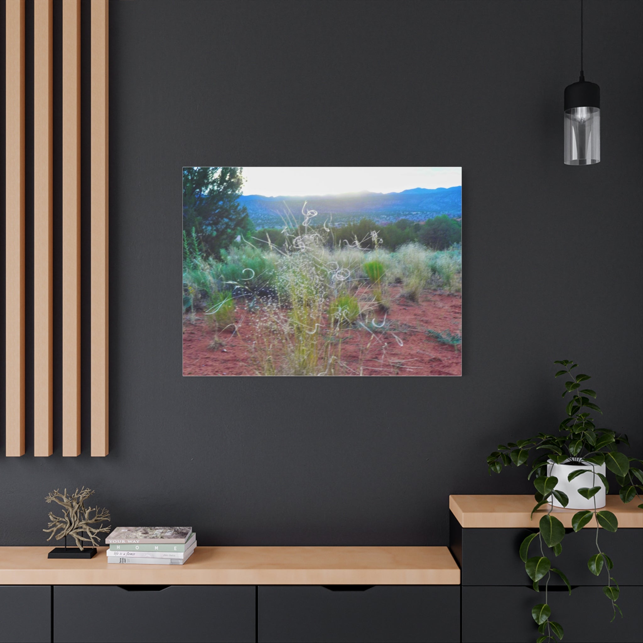 Serene Desert Landscape Canvas Print, Nature Wall Art, Home Decor, Gift for Nature Lovers, Rustic Art for Living Room, Boho Decor
