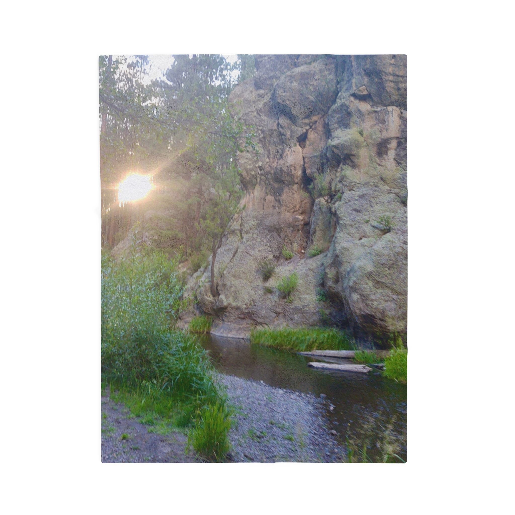 Serene Nature Velveteen Plush Blanket, Cozy Throw, Outdoor Bliss, Gift for Nature Lovers, Camping Decor, Indoor Comfort