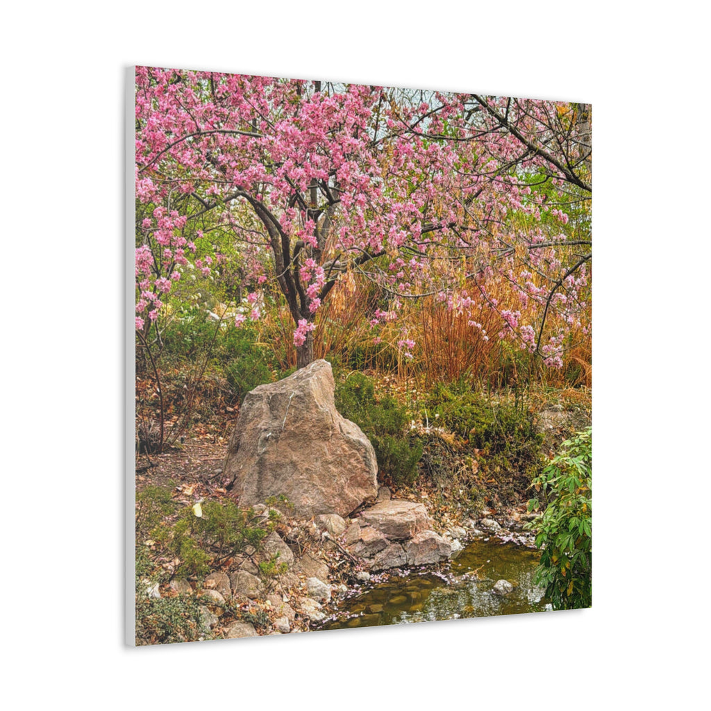 Canvas Wall Art, Pink Blossom Landscape Decor, Nature Photograph, Floral Print, Spring Home Decor, Gift for Nature Lovers