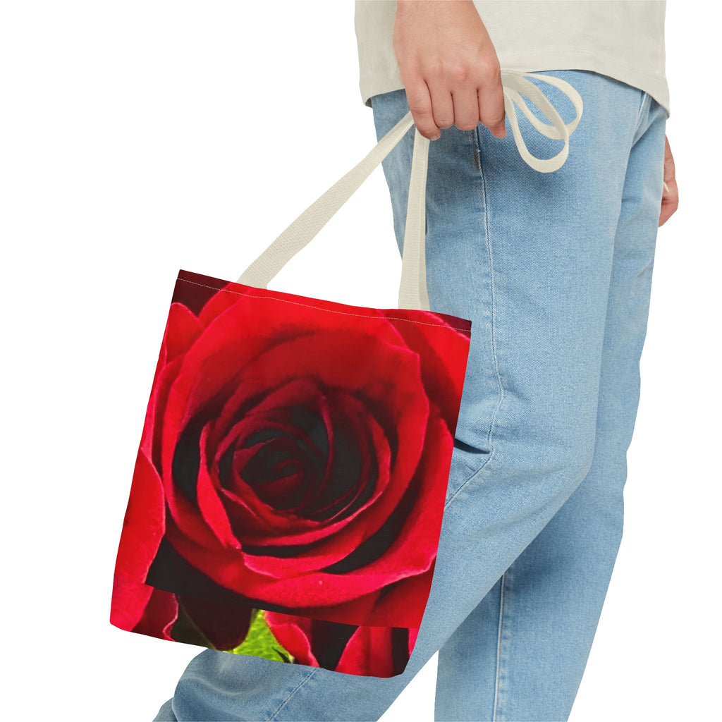 Romantic Floral Tote Bag, Stylish Grocery Bag, Perfect Gift for Mothers Day, Beach Tote, Everyday Use, AOP Red Rose Design