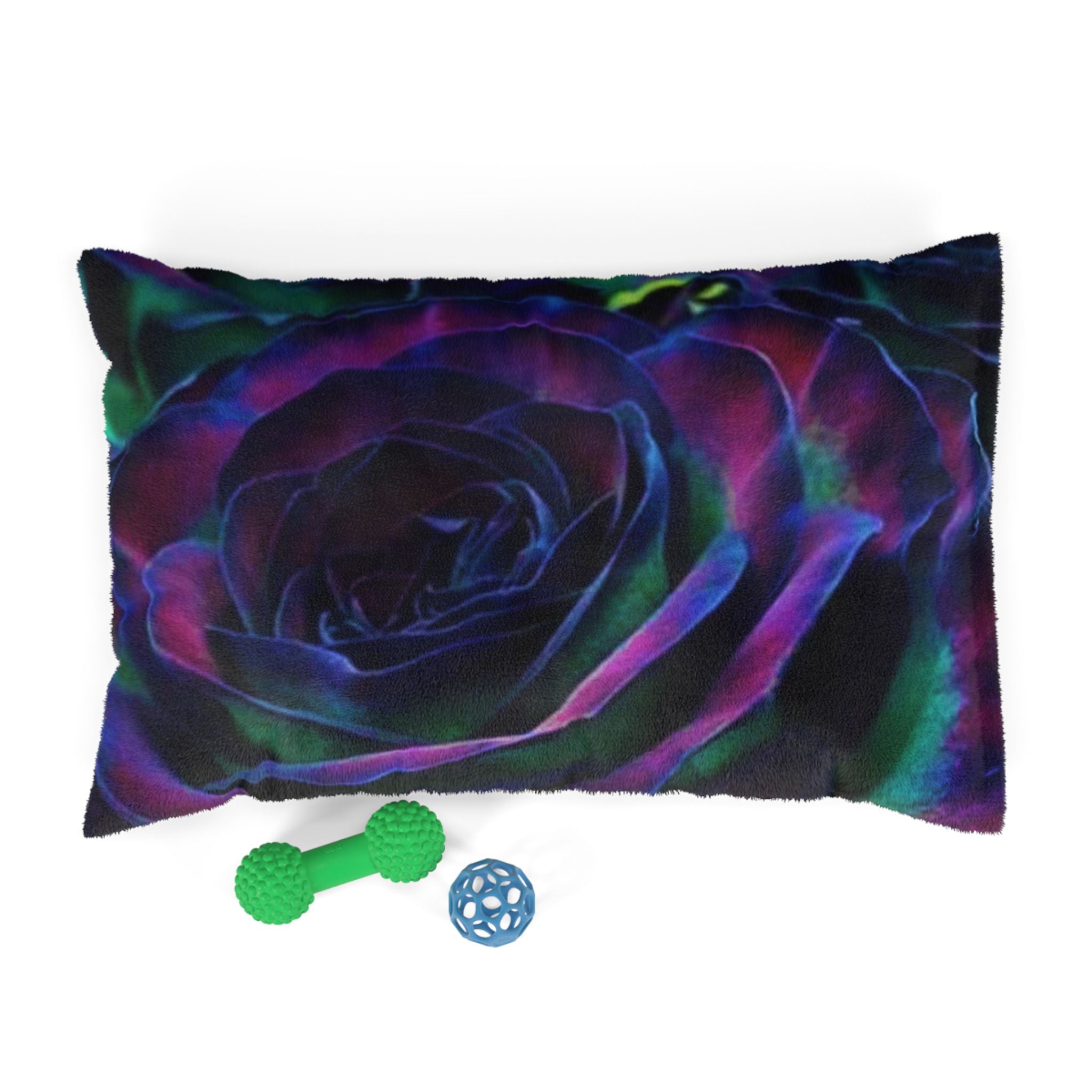 Vibrant Rose Pet Bed, Cozy Pet Cushion, Dog Bed for Pet Lovers, Floral Design Bed, Pet Gift, Colorful Pet Furniture