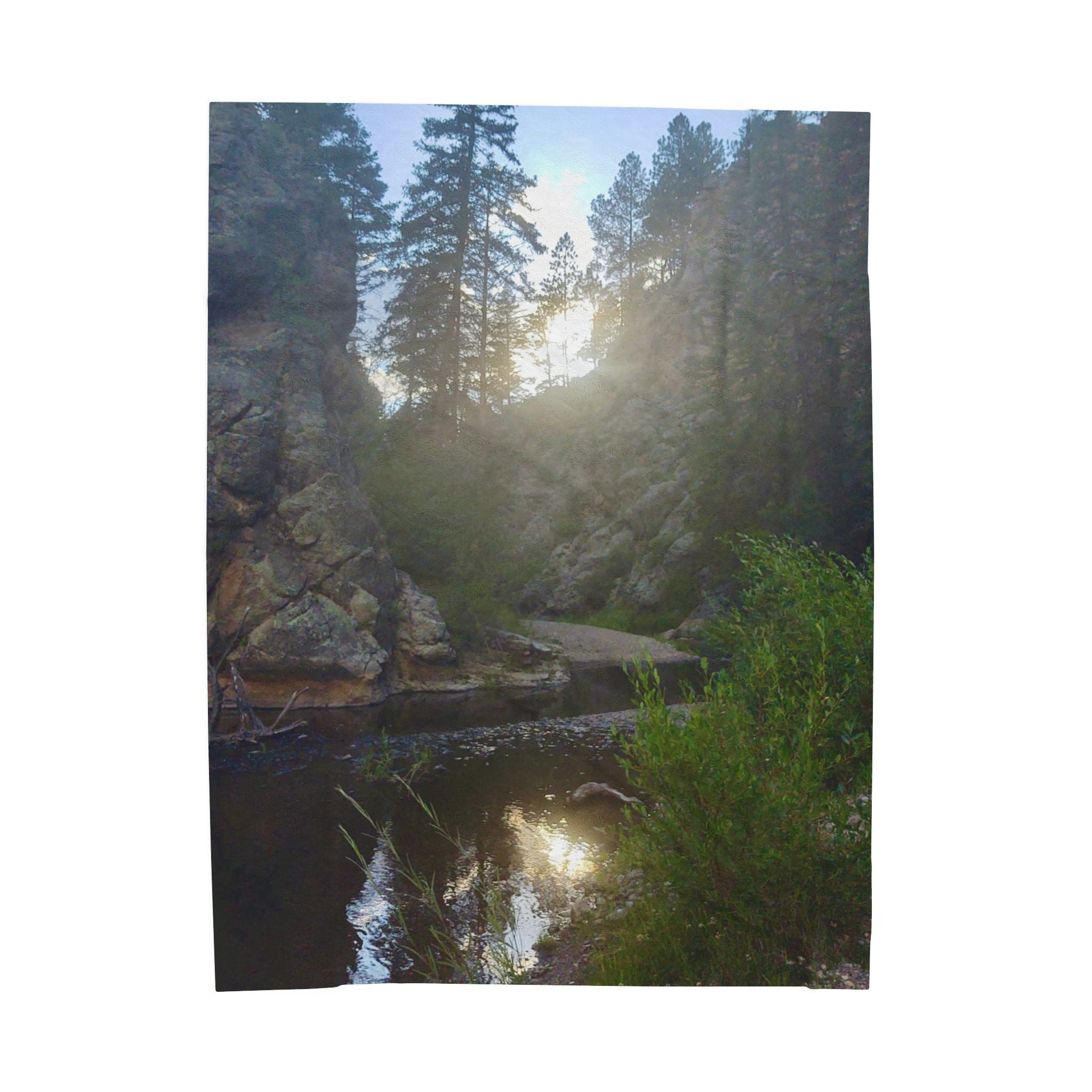 Serene Nature Velveteen Plush Blanket | Cozy Gift for Nature Lovers, Home Decor, Camping Accessories, Soft Throw