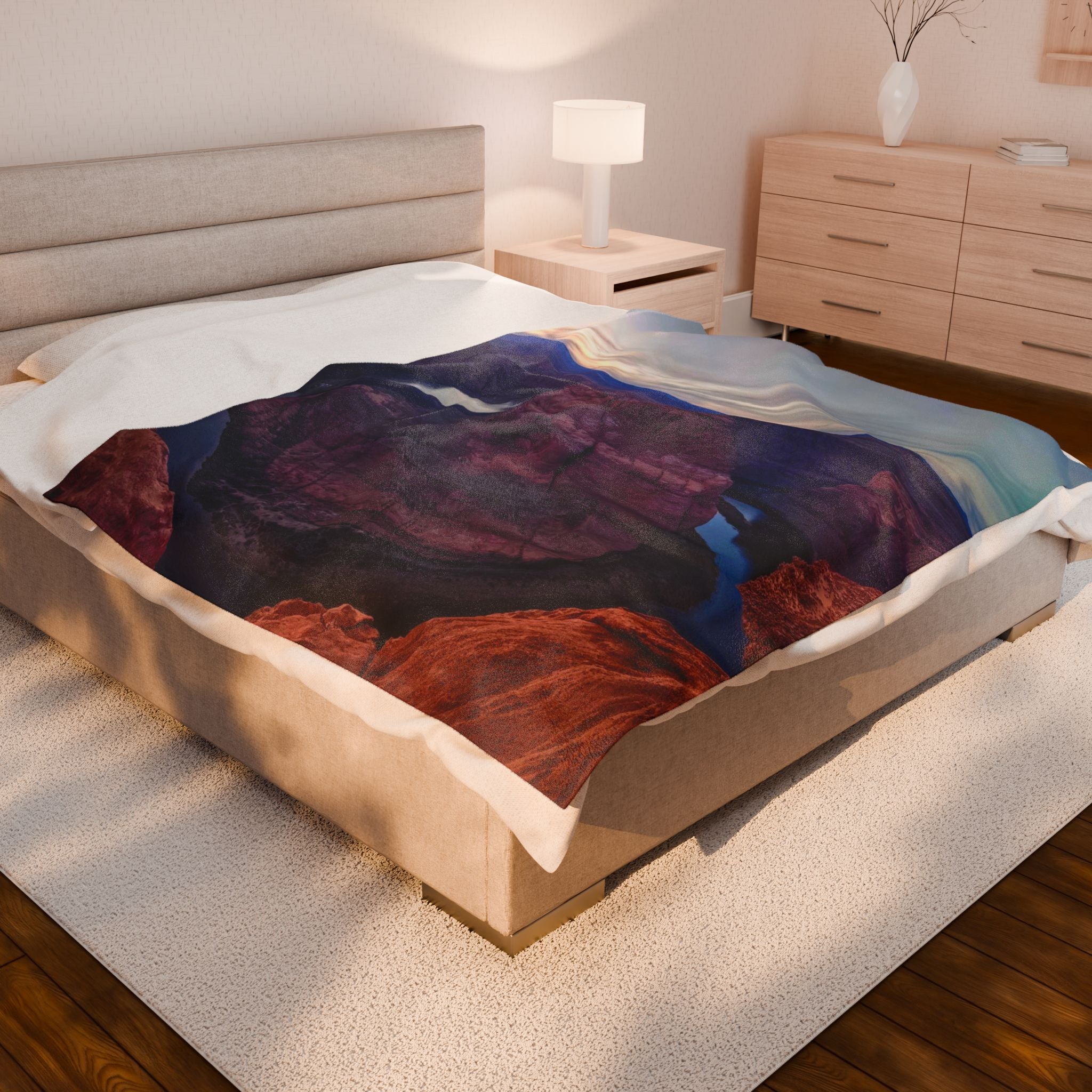 Scenic Velveteen Plush Blanket - Cozy Throw, Perfect Gift for Outdoor Lovers, Home Decor, Camping, Adventure, Sunset Vibe