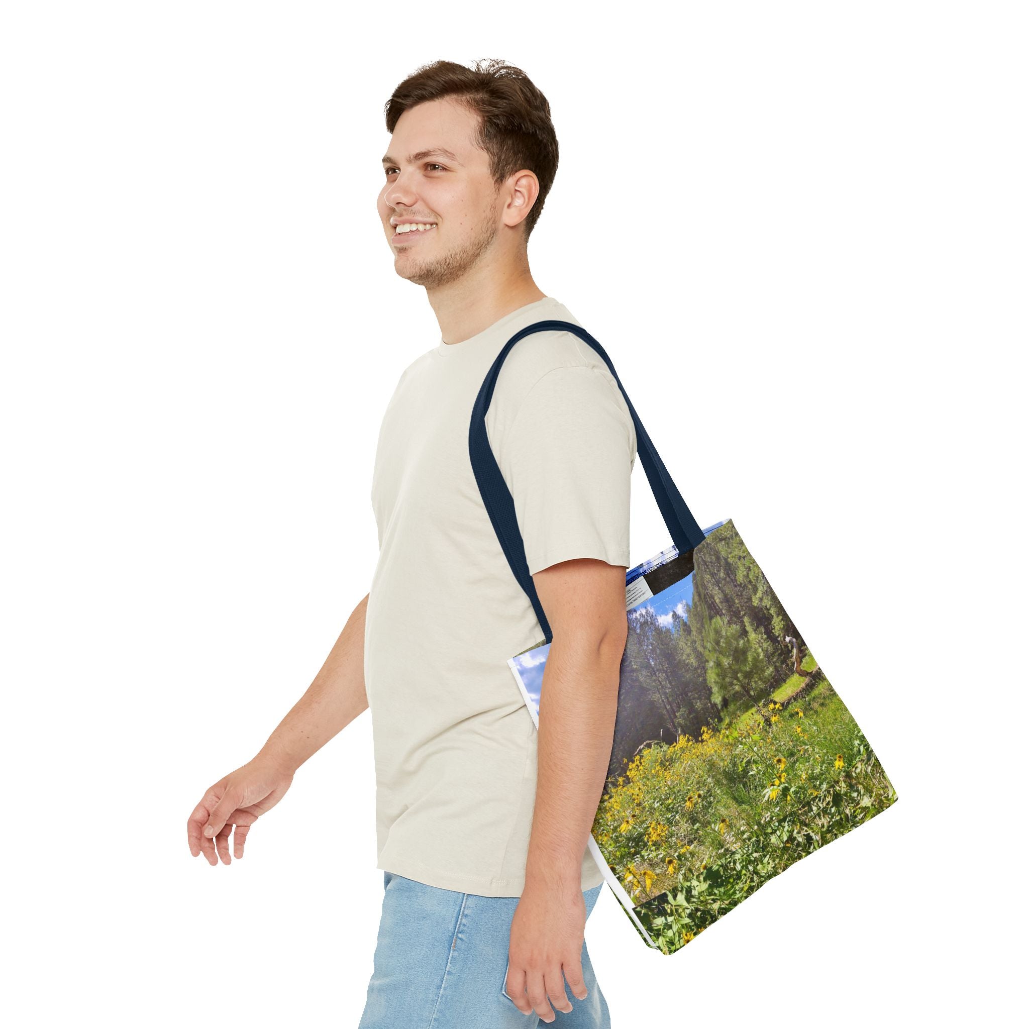 Nature-Inspired Tote Bag, Eco-Friendly Shopping Bag, Flower Print Purse, Gift for Nature Lovers, Summer Picnic Carrier