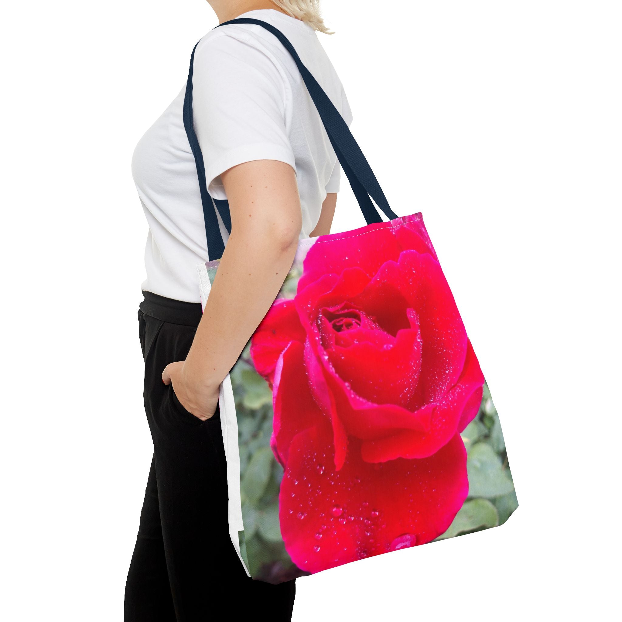Vibrant Floral Tote Bag - Eco-Friendly Canvas, Perfect for Shopping, Beach Days, or Gift Giving - Rose Design