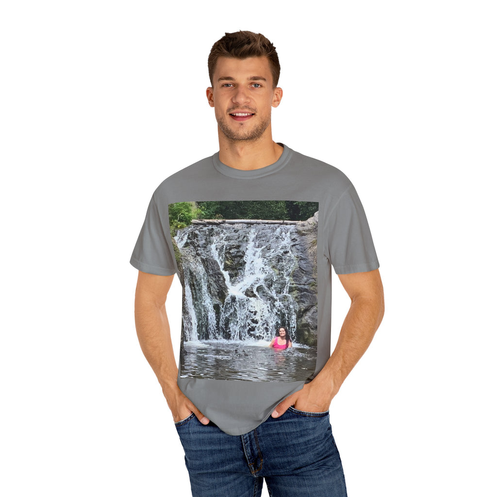 Nature-Inspired Unisex T-Shirt, Waterfall Tee, Outdoor Adventure Shirt, Casual Summer Top, Eco-Friendly Gift