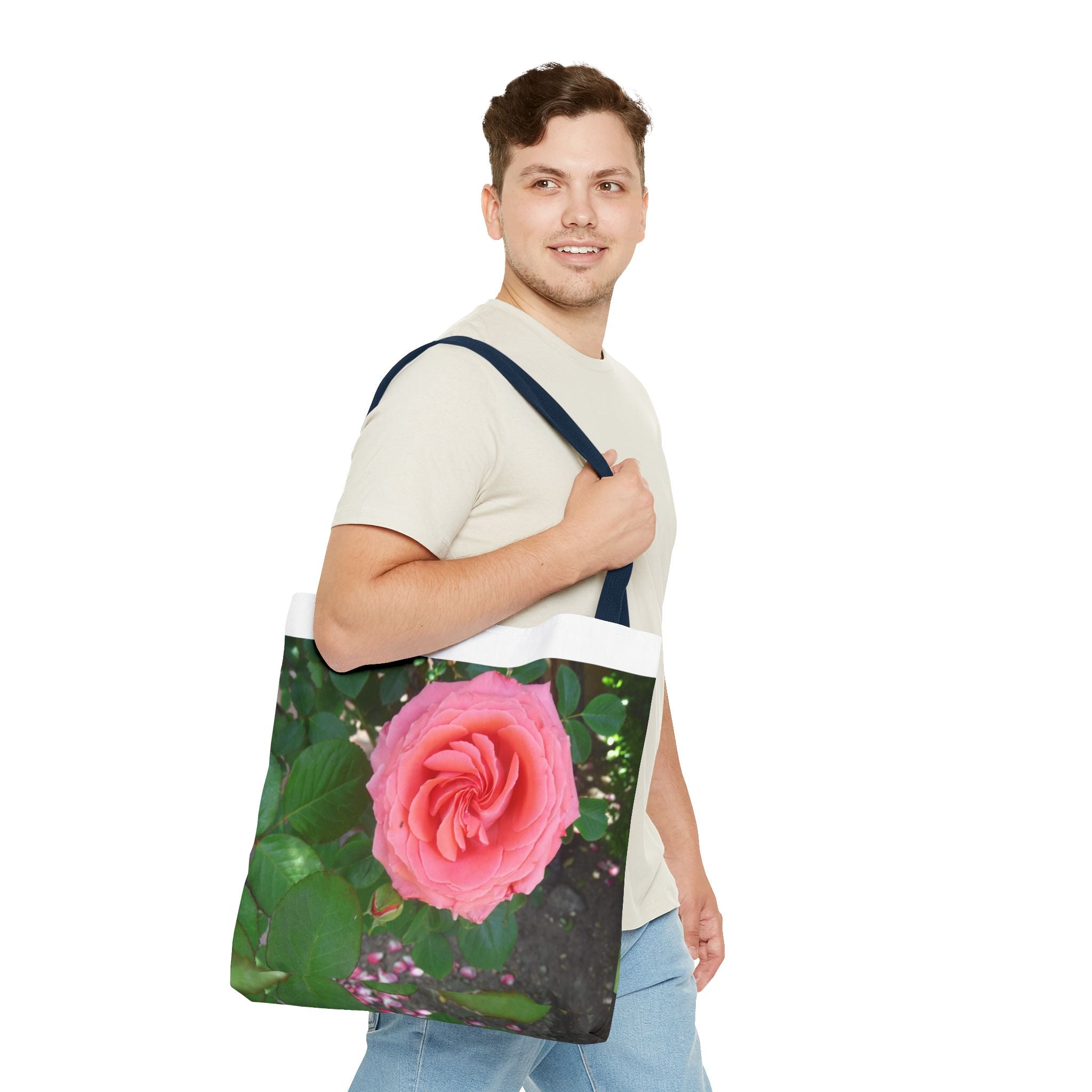 Floral Rose Tote Bag, Stylish Shopping Bag, Eco-Friendly Tote, Gift for Her, Summer Outing Accessory