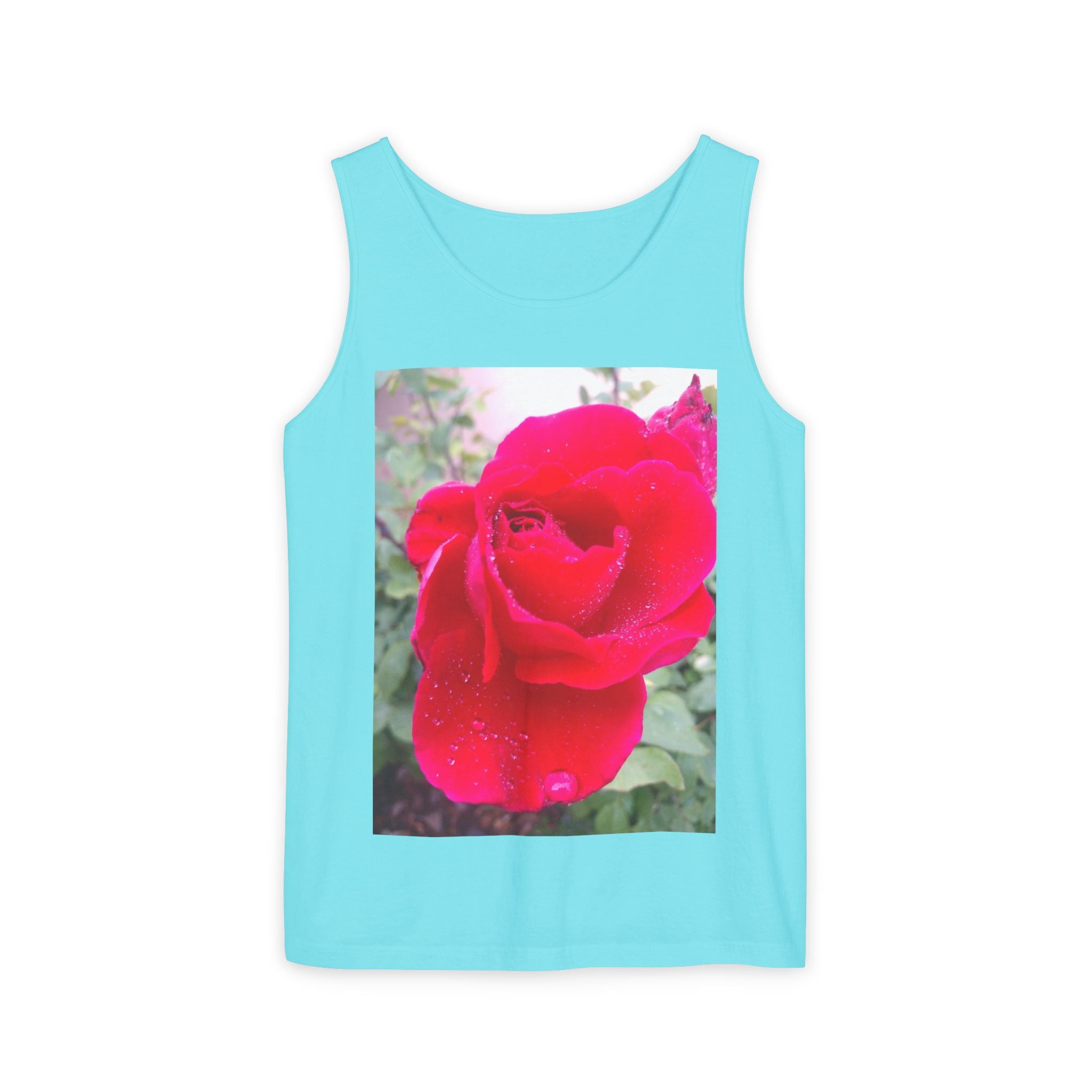 Rose Print Unisex Tank Top, Floral Graphic Tee, Summer Fashion, Beachwear, Gift for Her, Casual Outfit