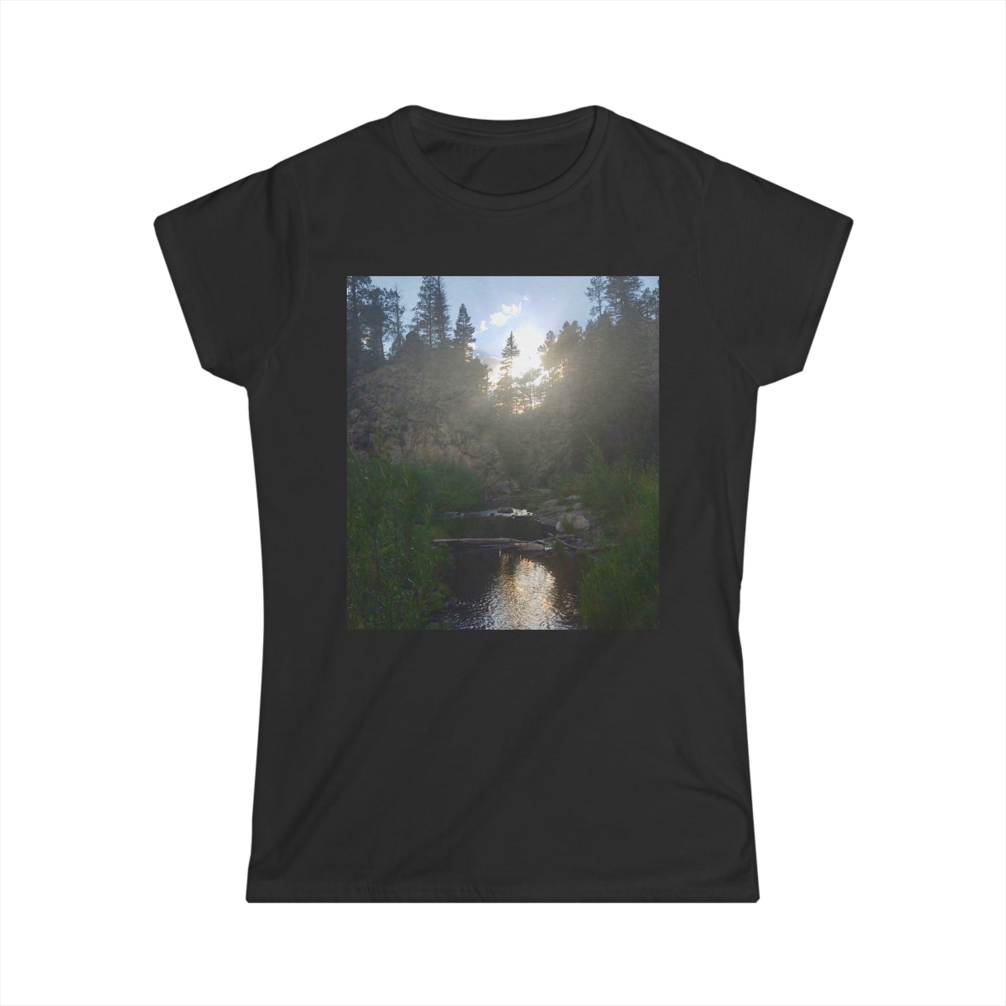 Nature-Inspired Women's Softstyle Tee, Outdoor T-Shirt, Relaxed Fit Top, Gift for Nature Lovers, Hiking Apparel, Casual Wear