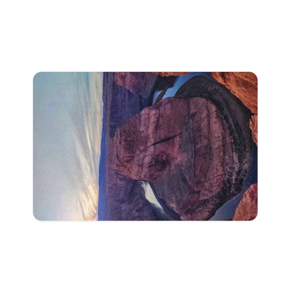 Pet Food Mat with Scenic Design | Dog Bowl Tray, Cat Feeding Mat, Non-Slip Pet Accessory, Kitchen Decor