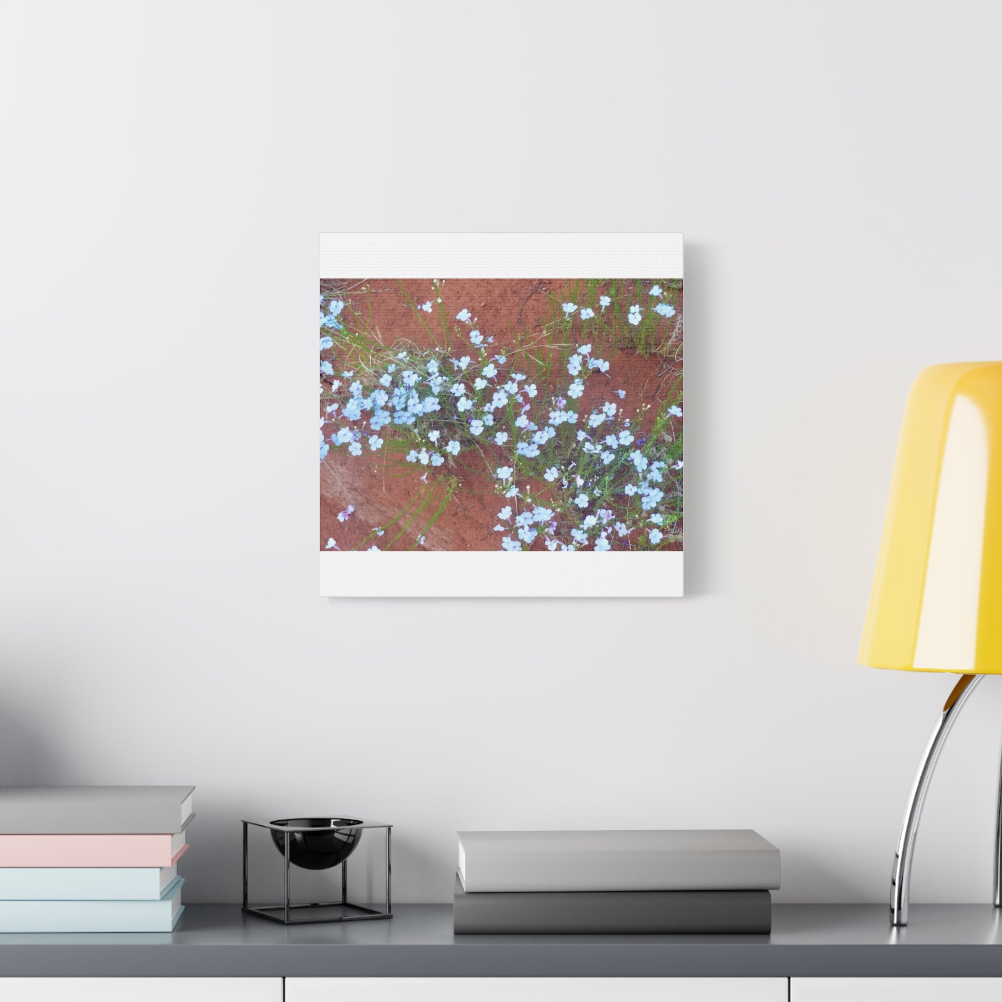 Botanical Wall Art, Flower Decor, Nature Canvas, Home Decoration, Blue Floral Print, Gift for Her, Art for Living Room