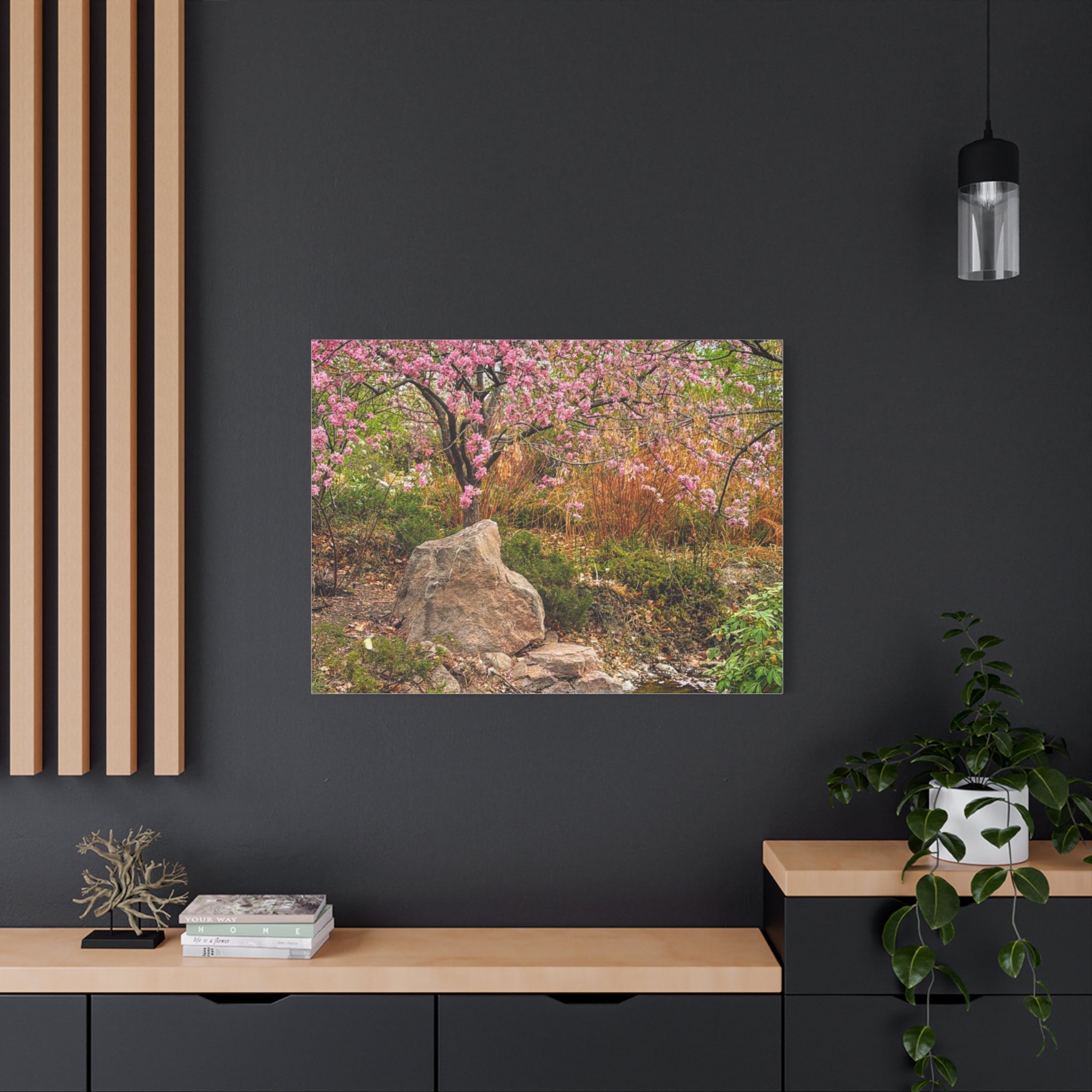 Canvas Wall Art, Pink Blossom Landscape Decor, Nature Photograph, Floral Print, Spring Home Decor, Gift for Nature Lovers