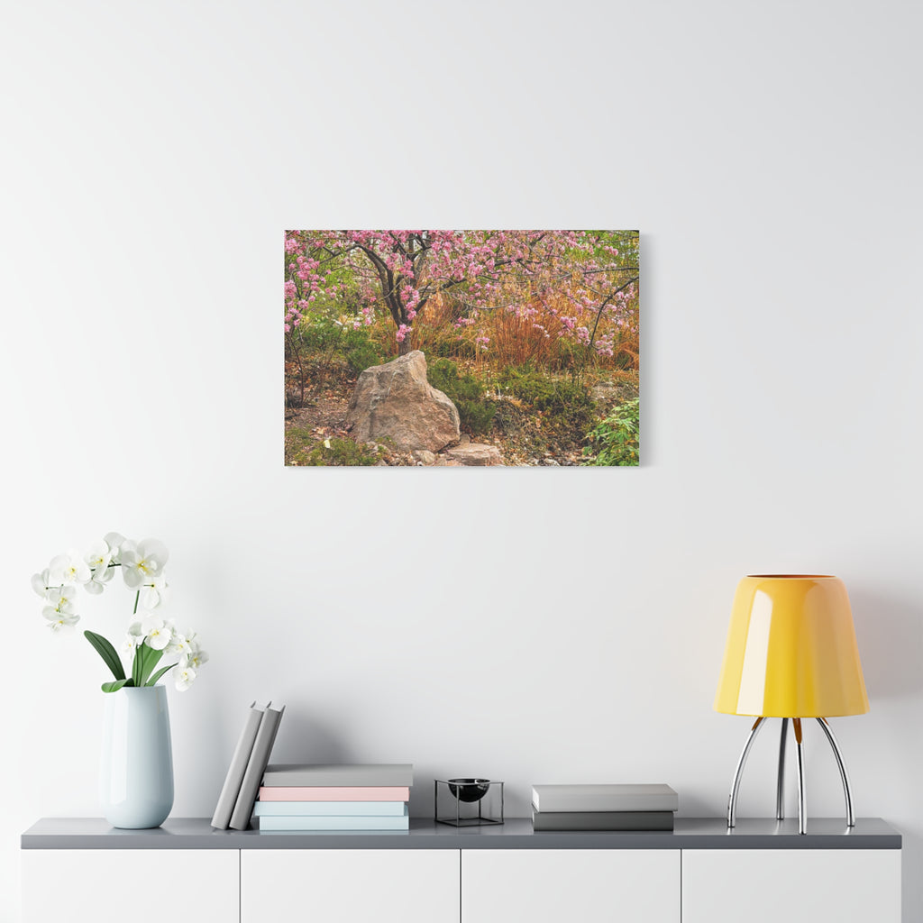 Canvas Wall Art, Pink Blossom Landscape Decor, Nature Photograph, Floral Print, Spring Home Decor, Gift for Nature Lovers