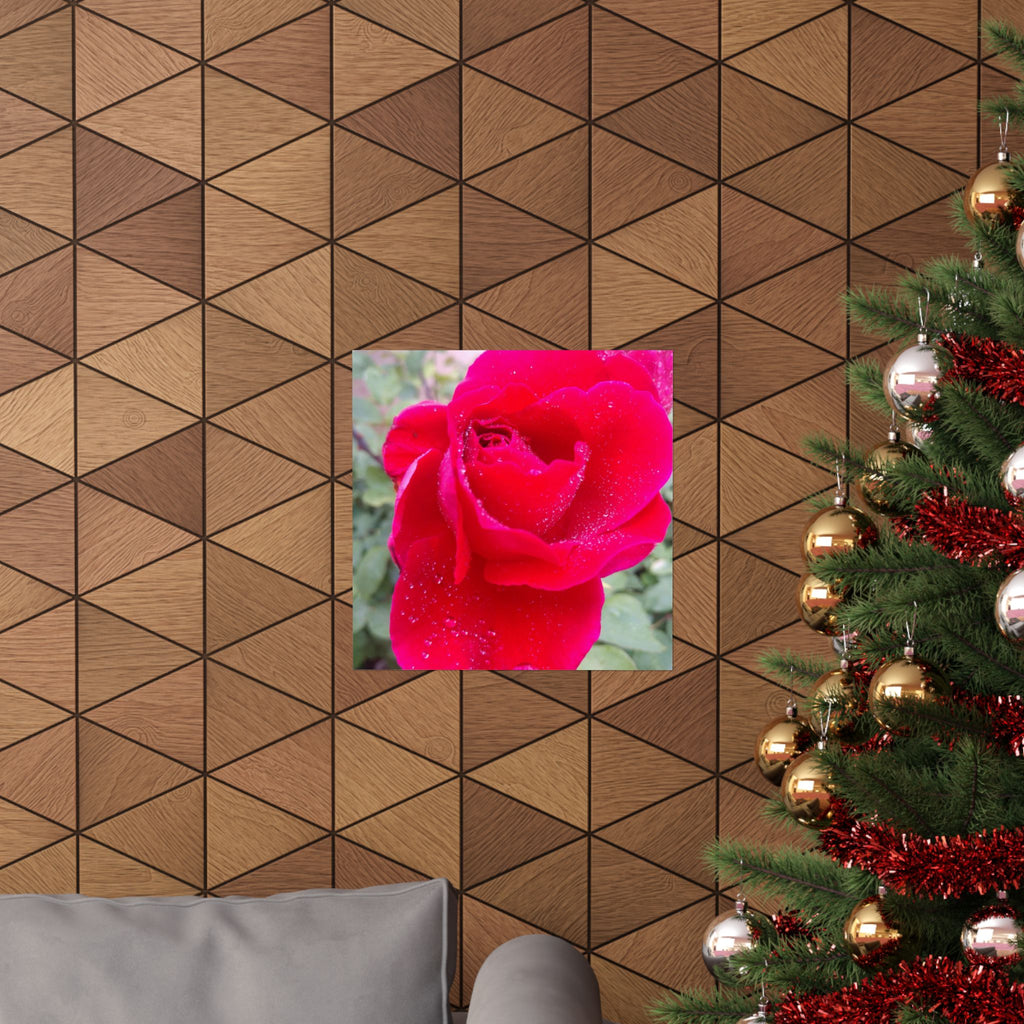 Vibrant Floral Matte Poster, Home Decor, Wall Art, Gift for Her, Red Rose Print, Botanical Wall Art, Romantic Decoration