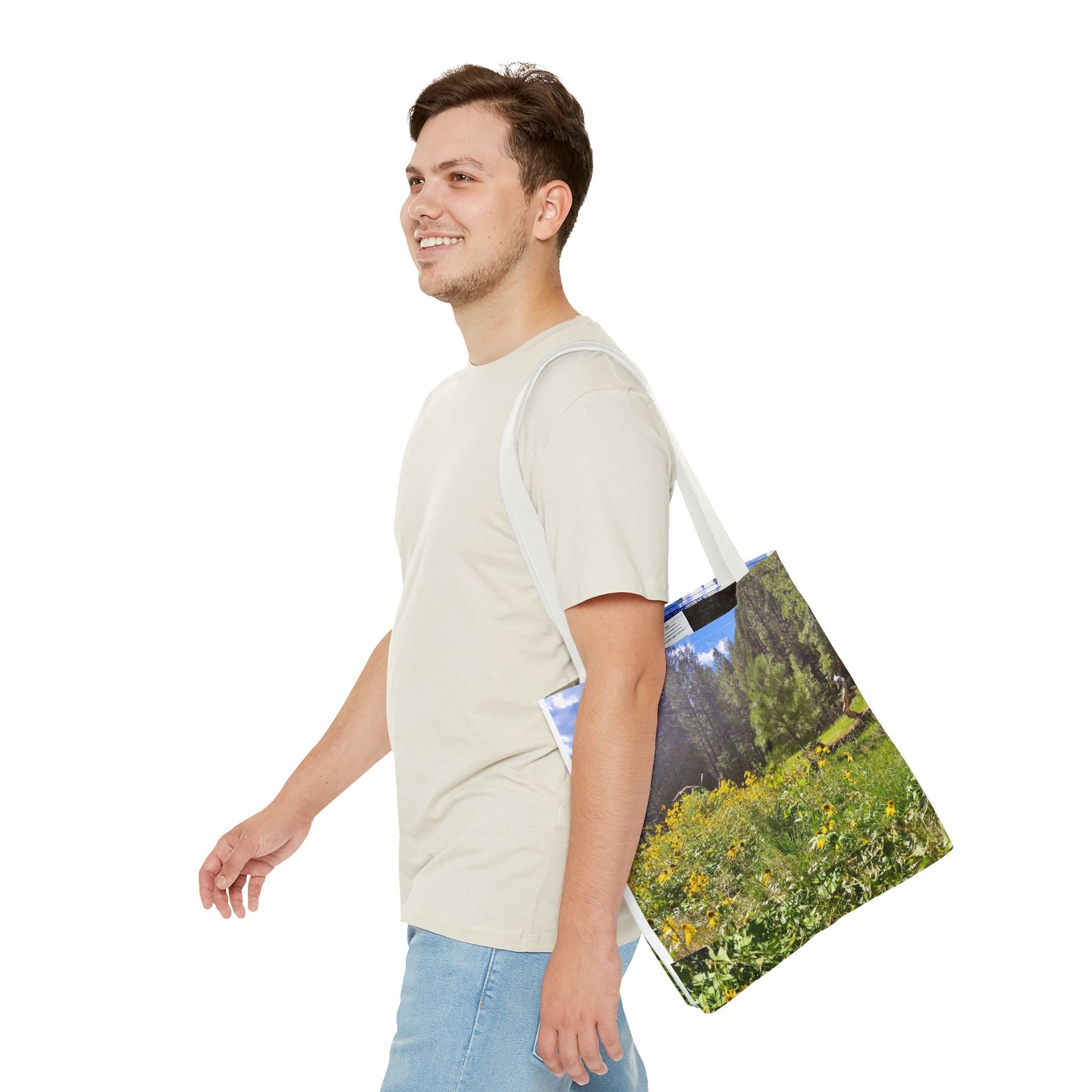 Nature-Inspired Tote Bag, Eco-Friendly Shopping Bag, Flower Print Purse, Gift for Nature Lovers, Summer Picnic Carrier