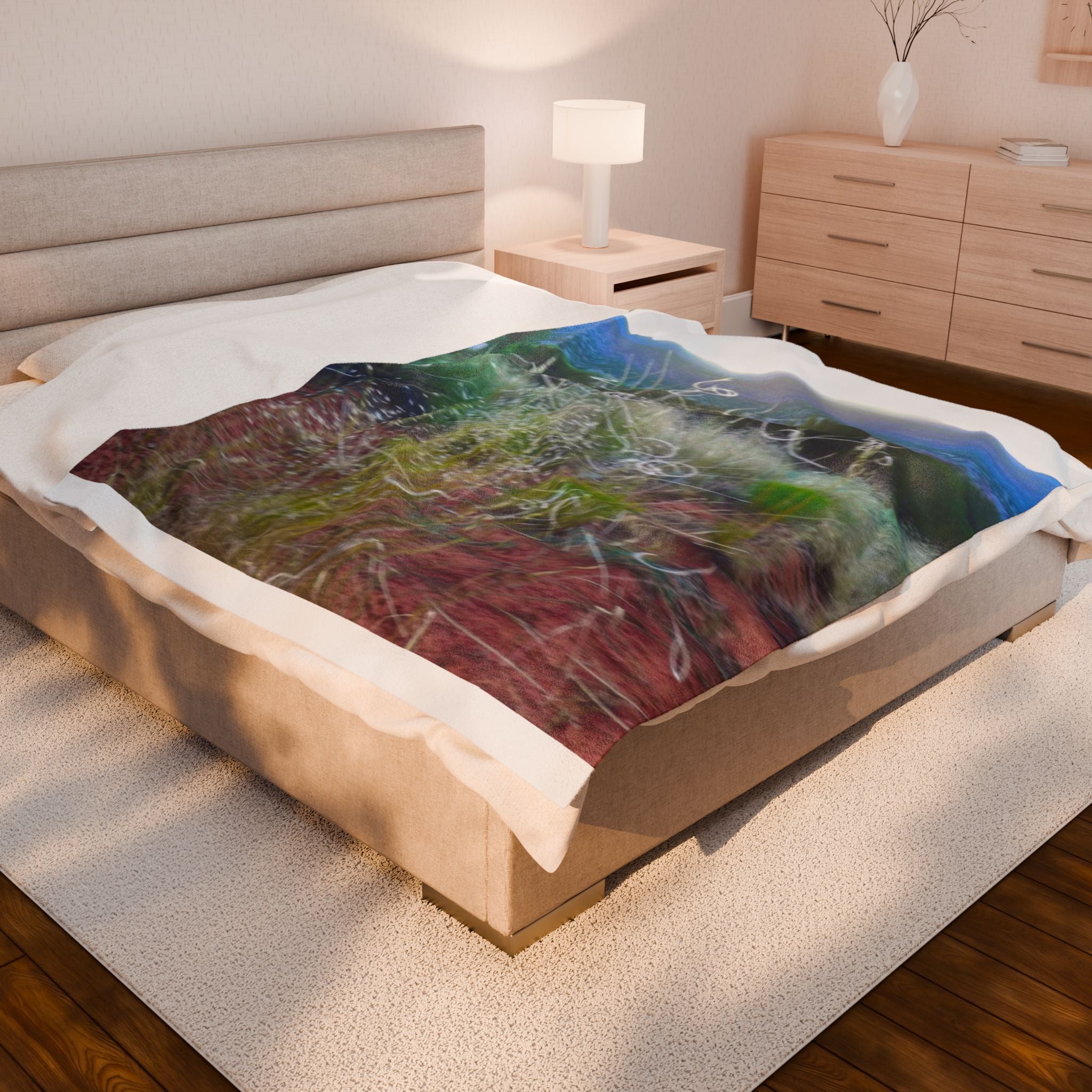 Cozy Velvet Blanket, Soft Plush Throw for Home Decor, Great for Gifts, Picnics, and Relaxation, Bohemian Style